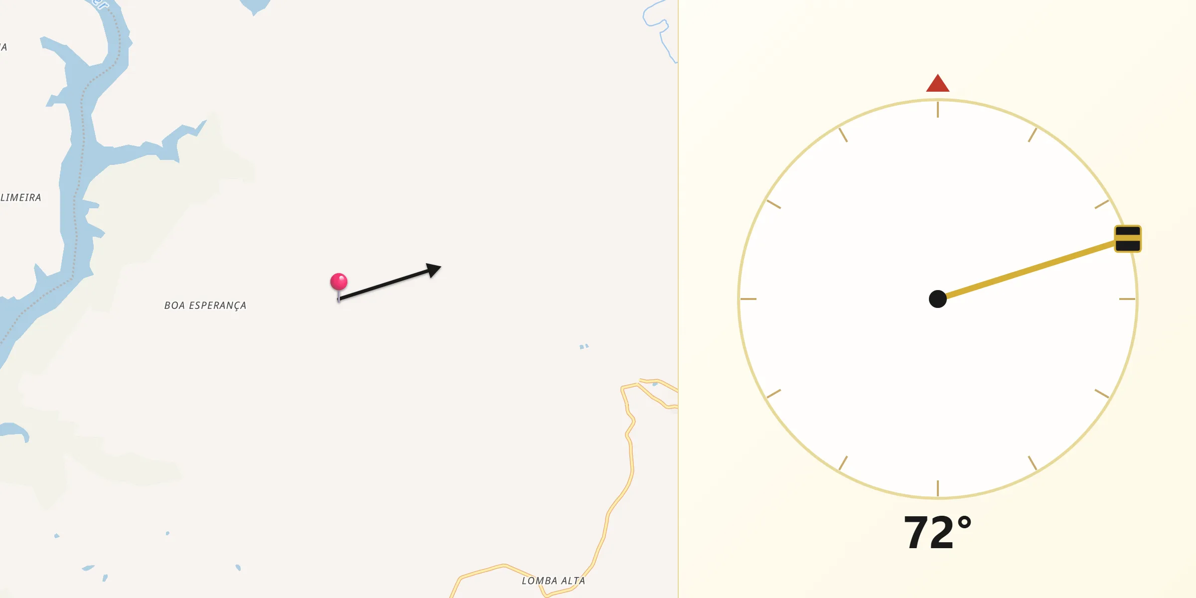 Direção da Qibla a partir de Ibarama