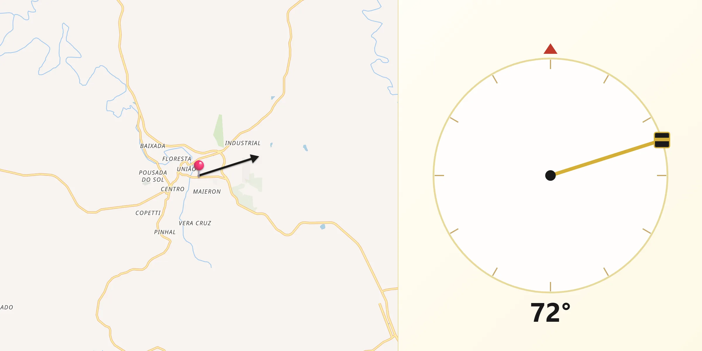 Direção da Qibla a partir de Sobradinho