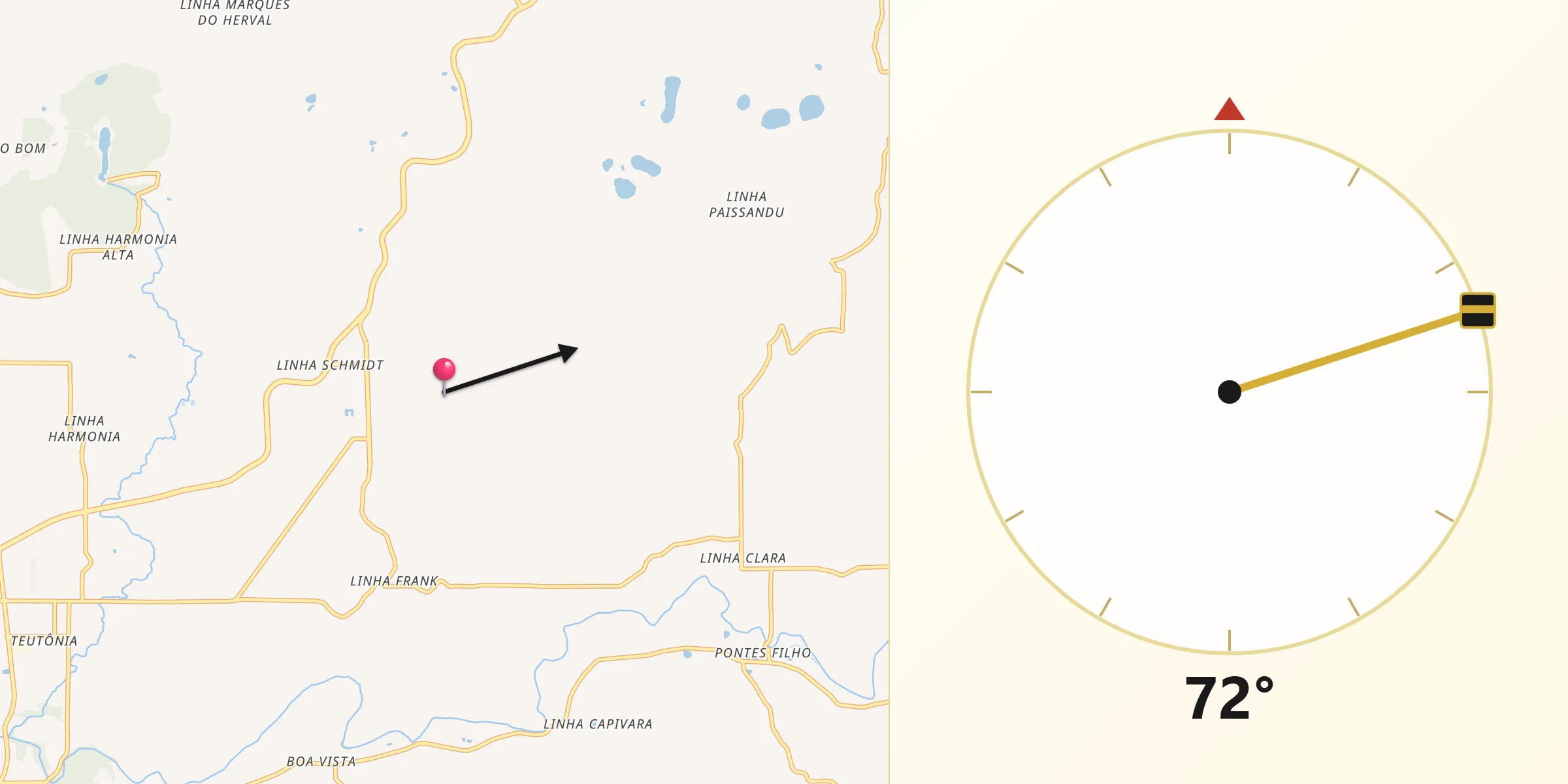 Direção da Qibla a partir de Westfália
