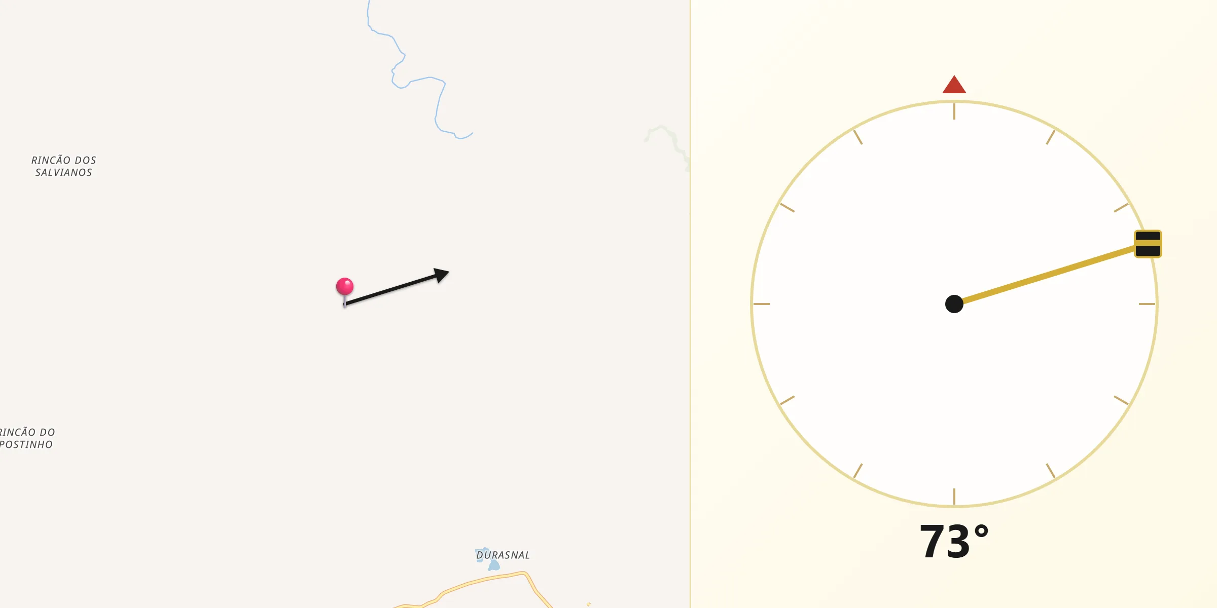 Direção da Qibla a partir de São Martinho da Serra