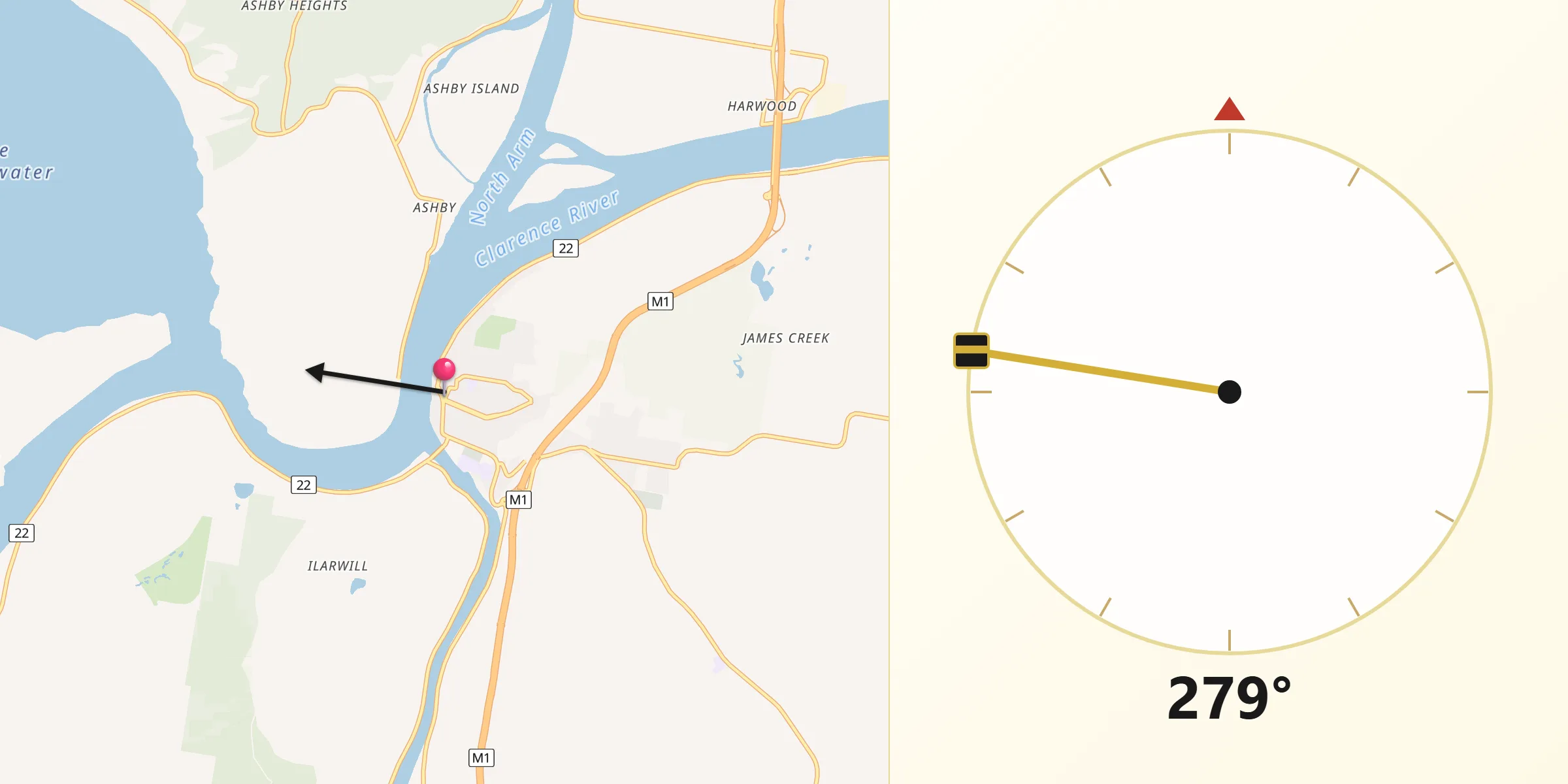 Qibla Direction from Maclean