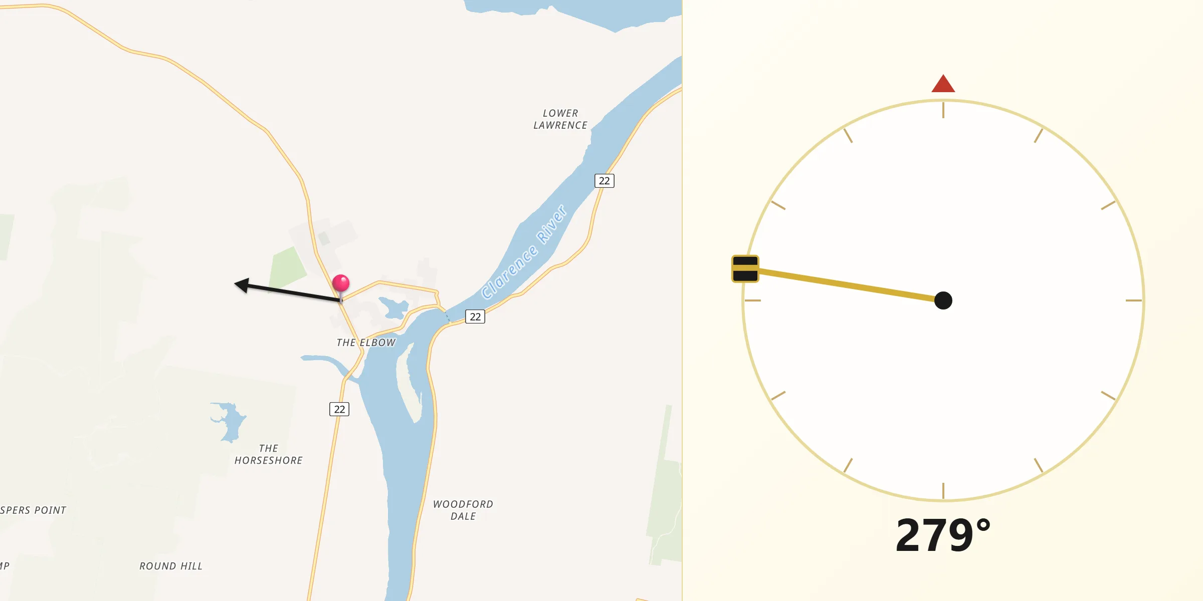 Qibla Direction from Lawrence
