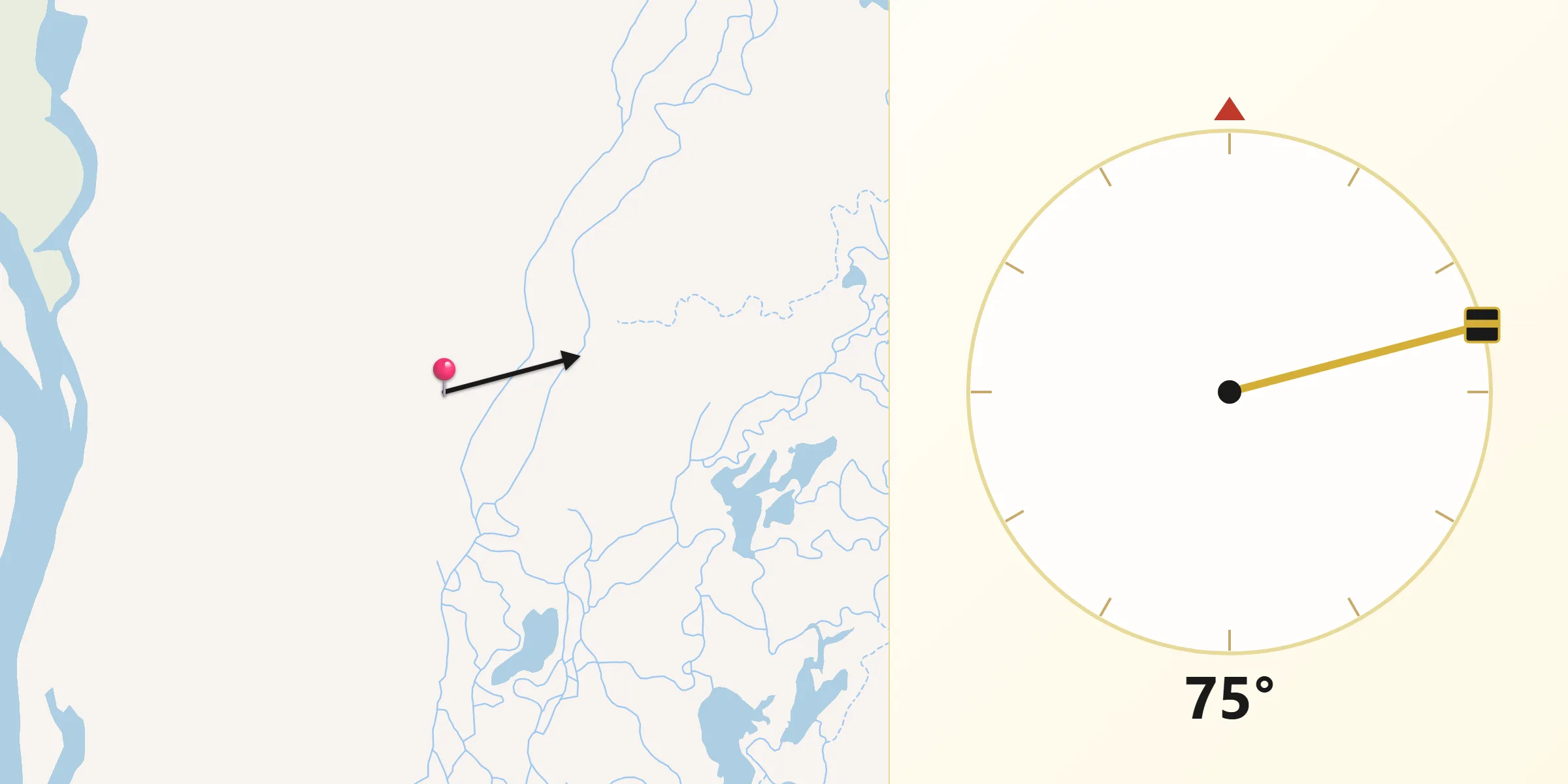 Dirección de la Qibla desde Departamento de Goya