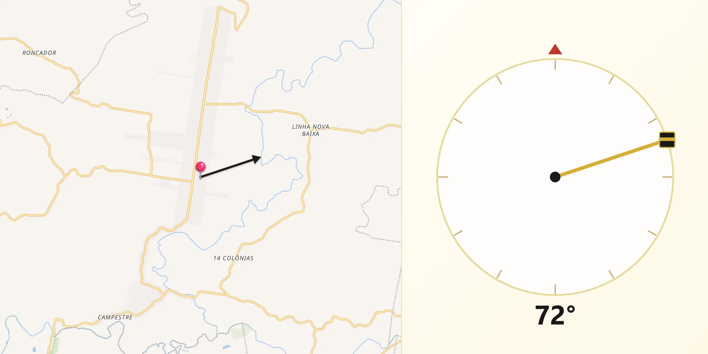 Direção da Qibla a partir de São José do Hortêncio