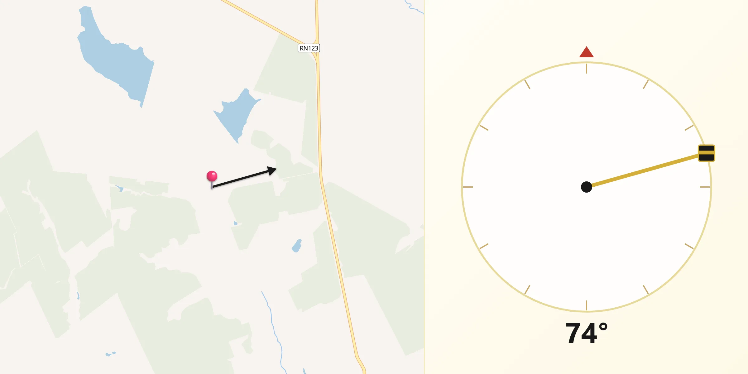 Dirección de la Qibla desde Departamento de Paso de los Libres