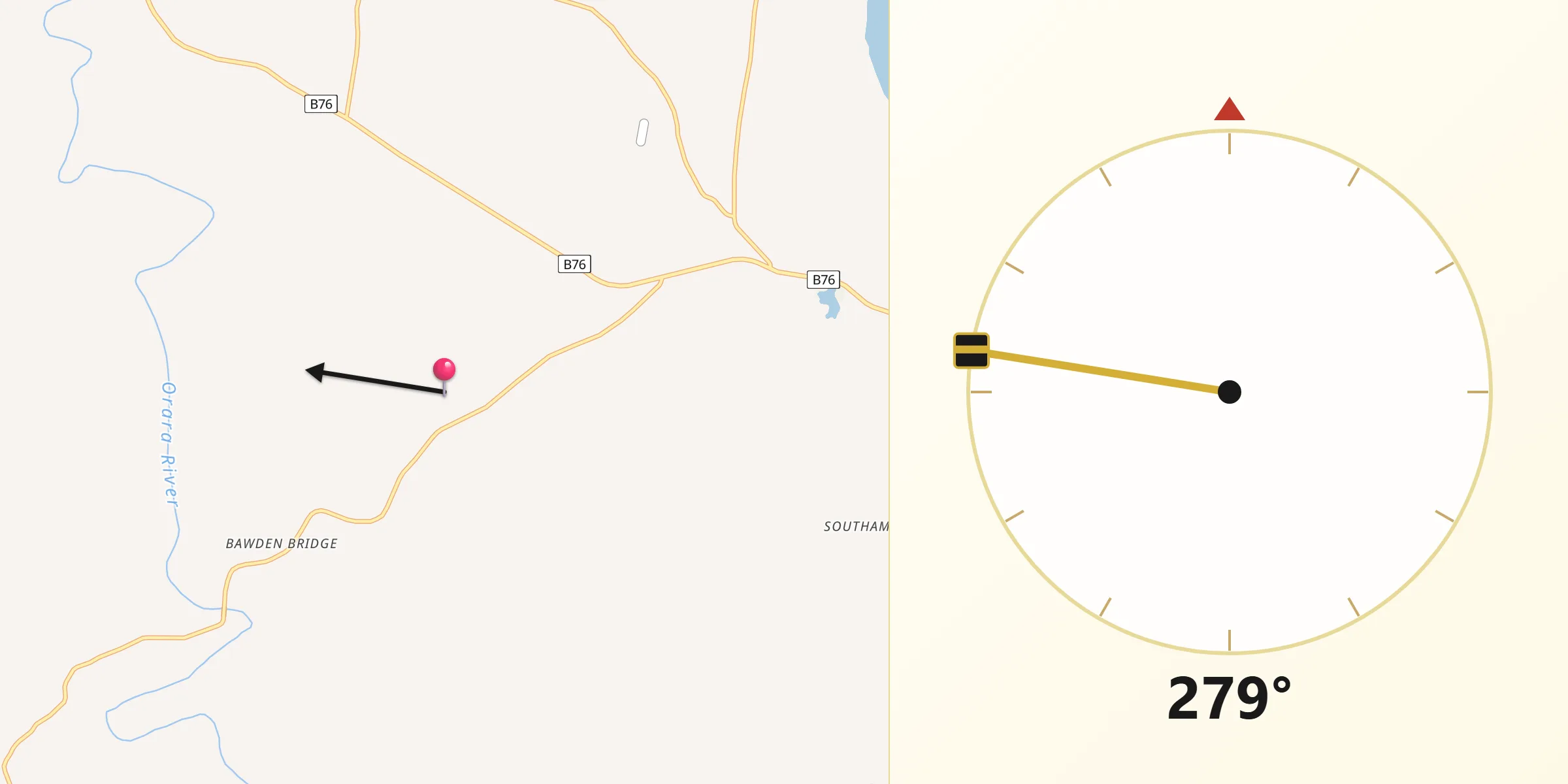 Qibla Direction from Waterview Heights