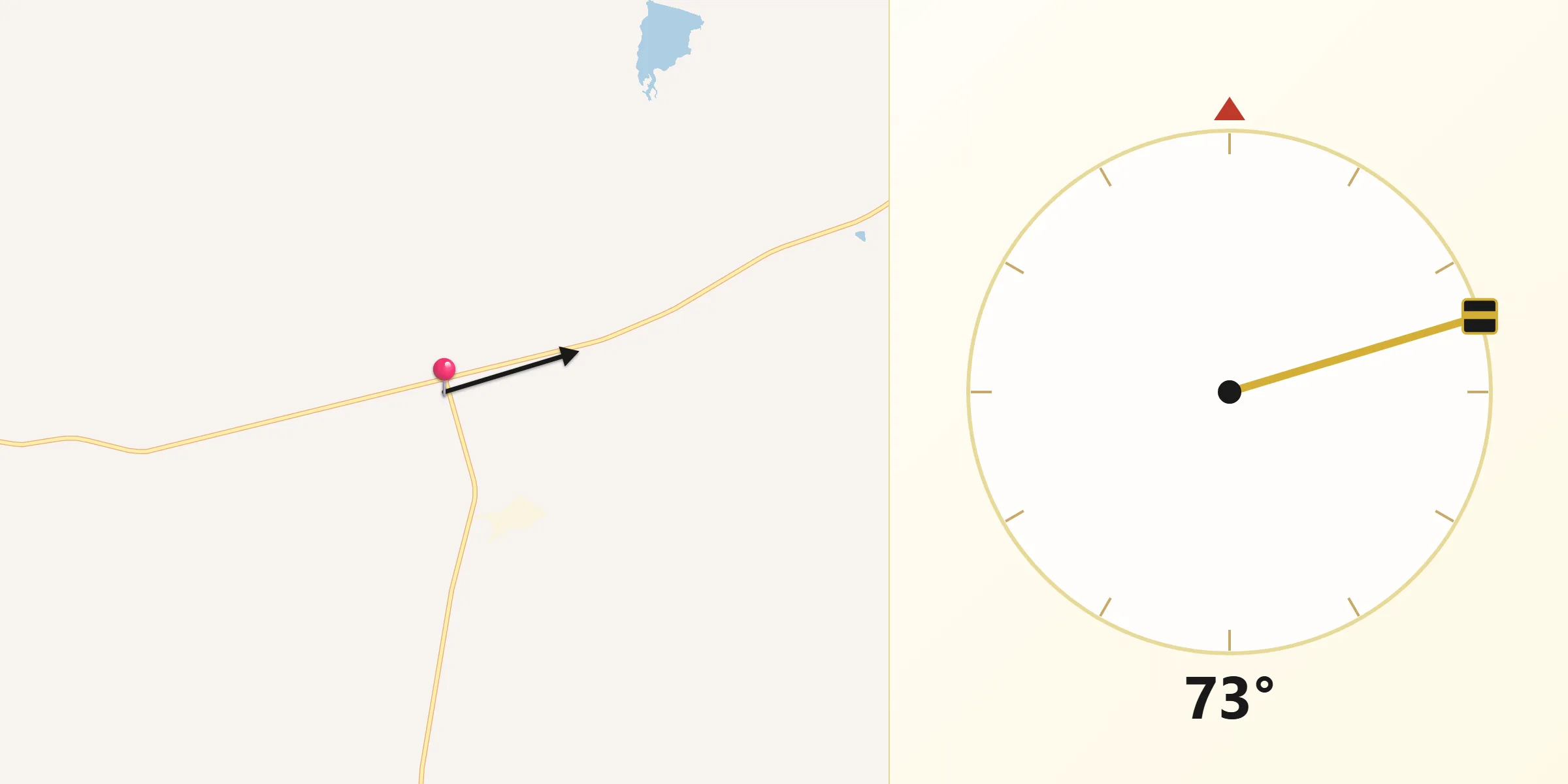 Direção da Qibla a partir de São Vicente do Sul