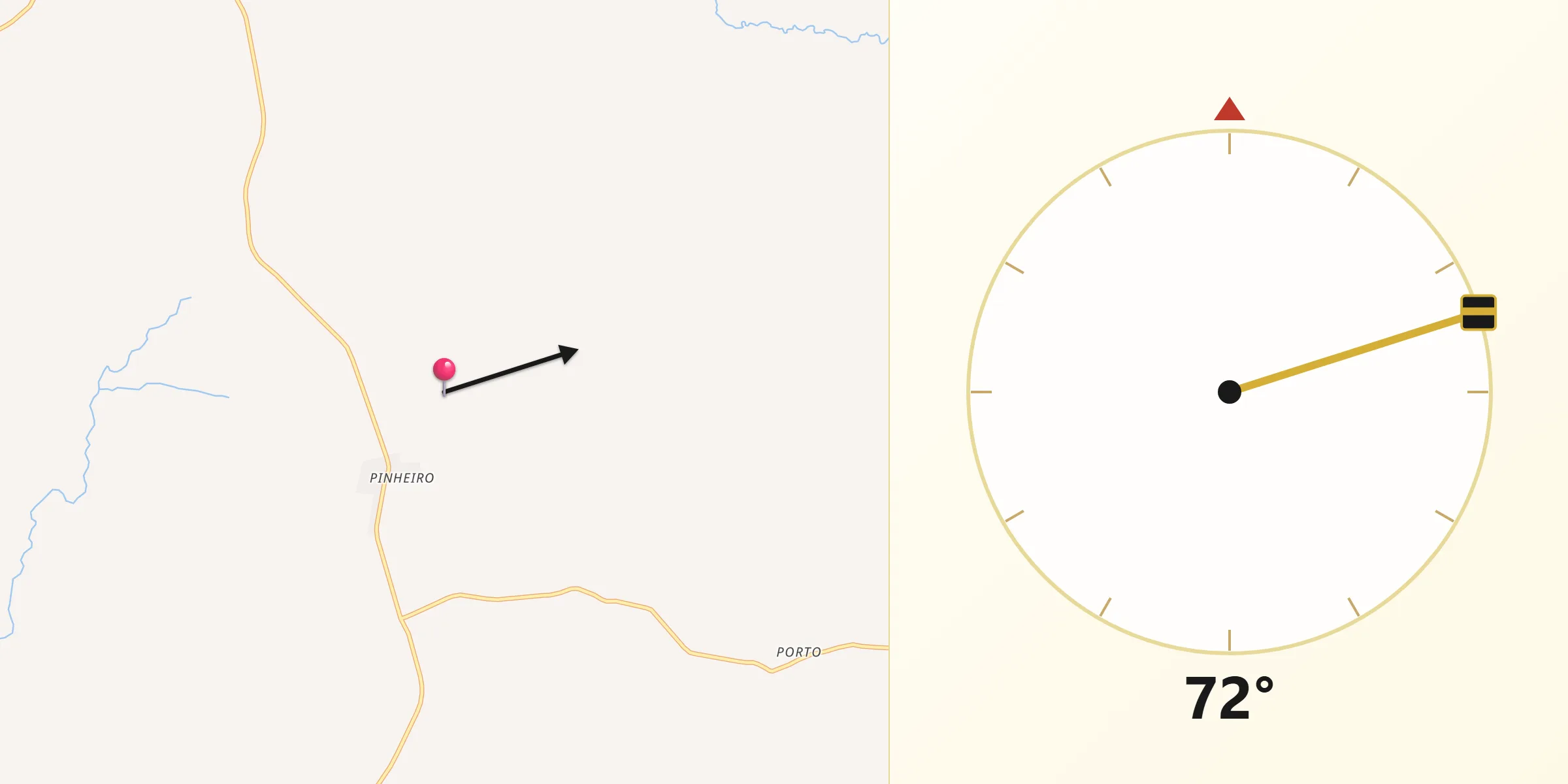 Direção da Qibla a partir de Pinheiros