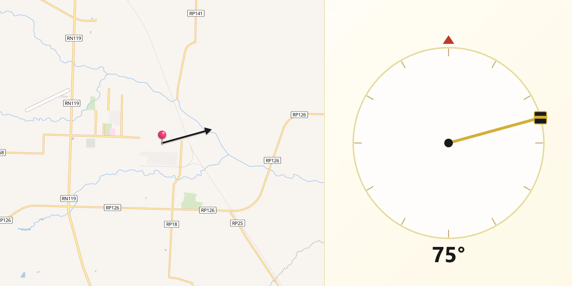 Dirección de la Qibla desde Curuzú Cuatiá