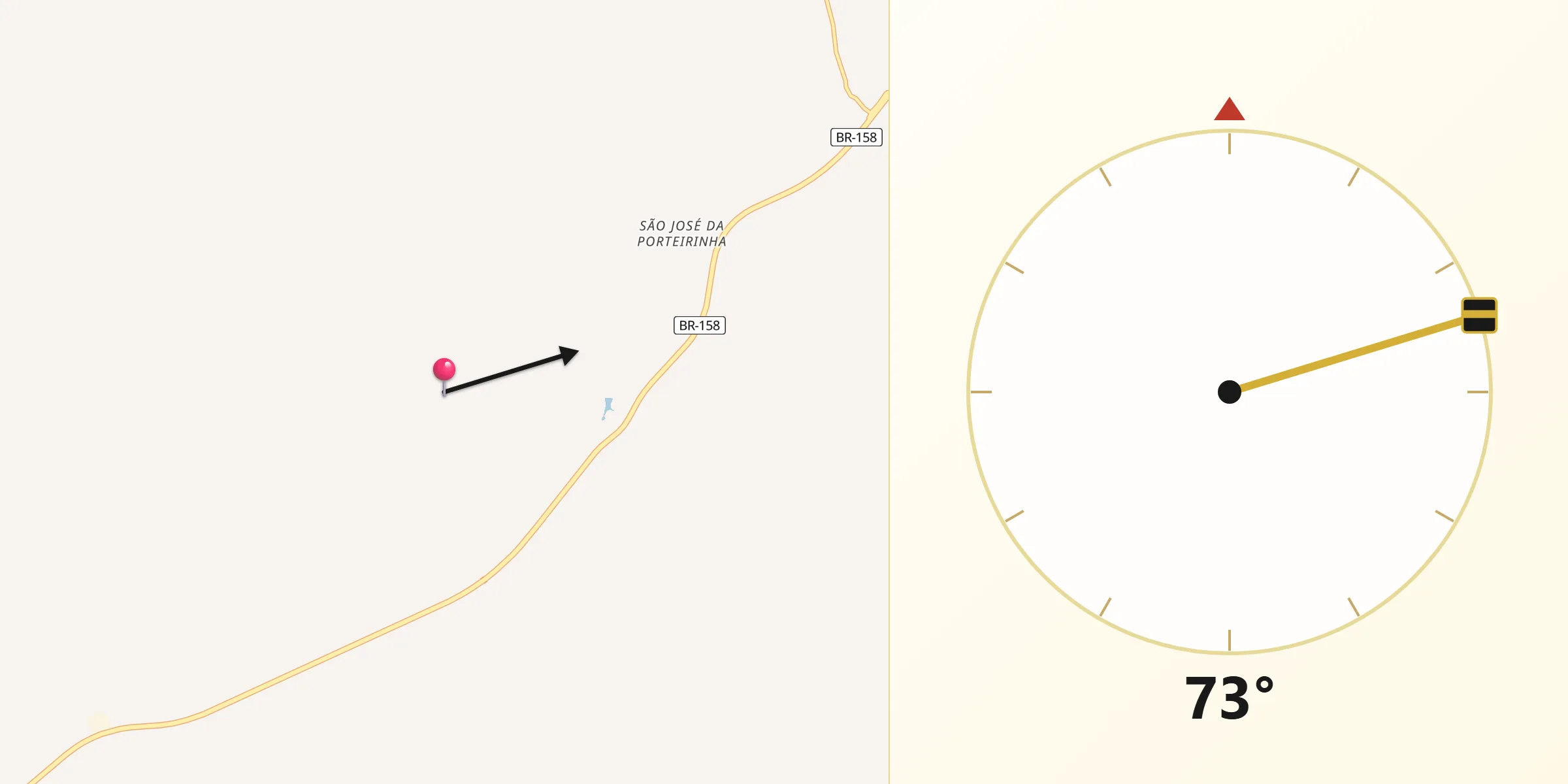 Direção da Qibla a partir de Dilermando de Aguiar