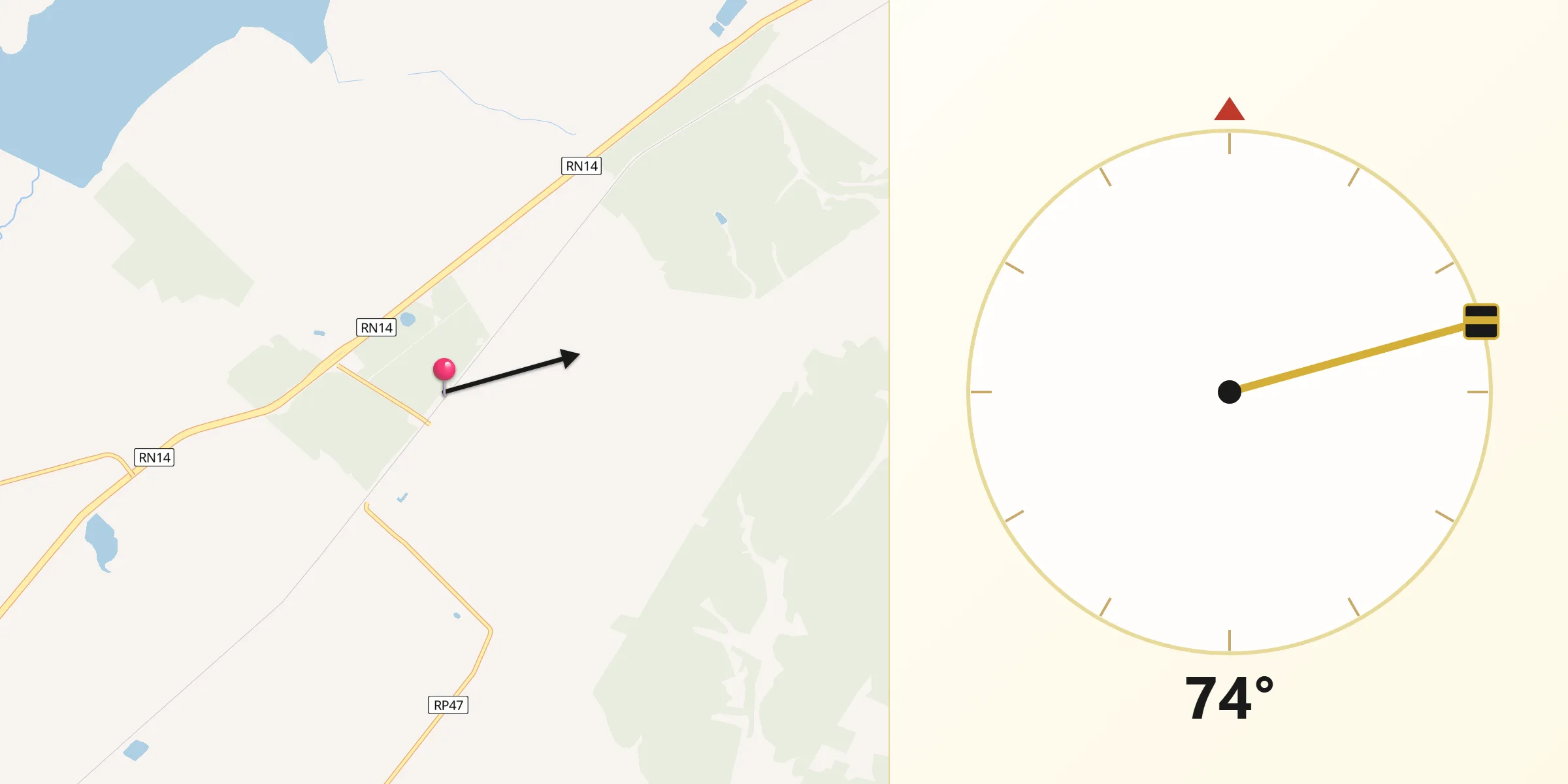 Dirección de la Qibla desde Bonpland