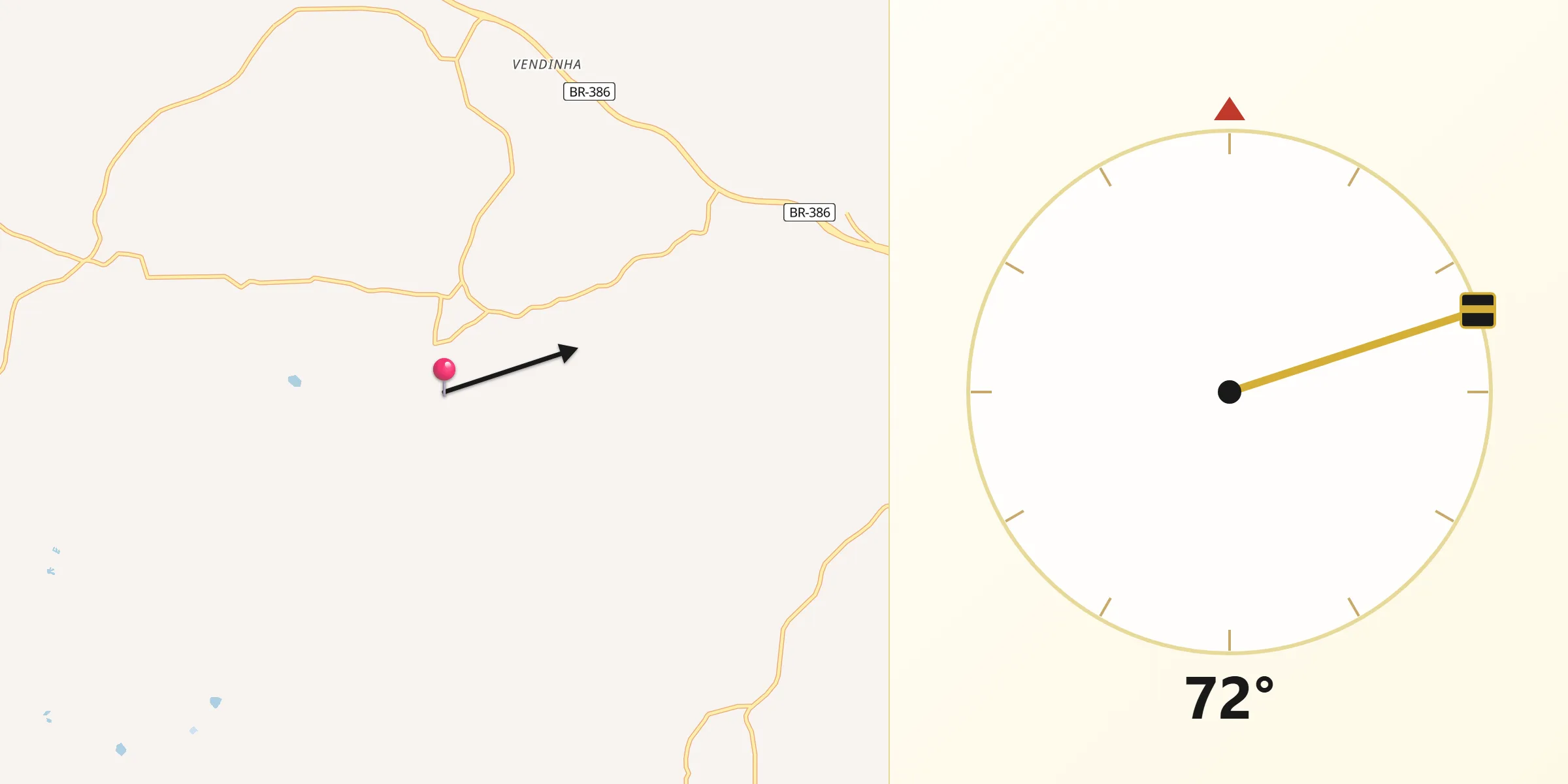 Direção da Qibla a partir de Triunfo