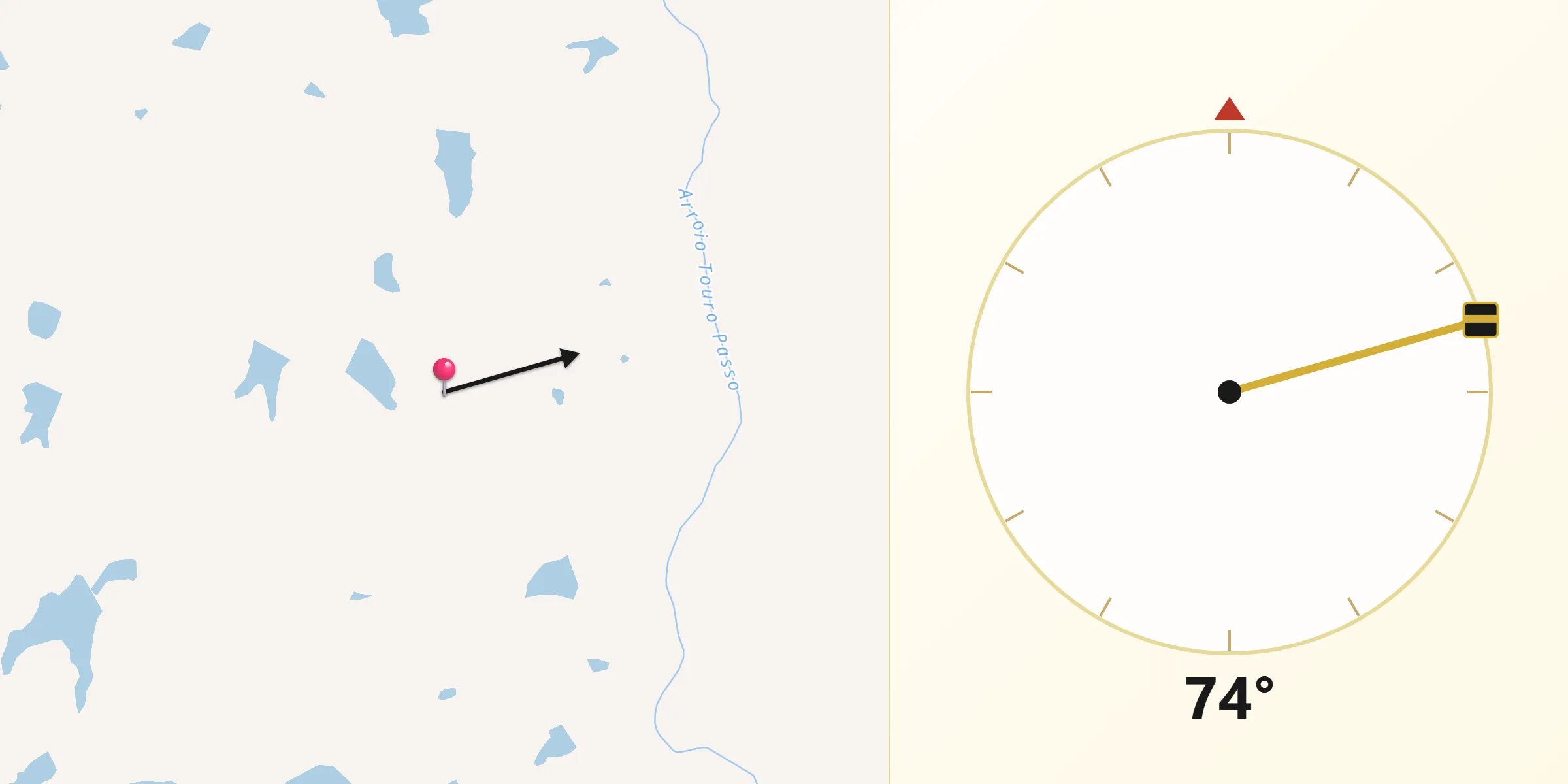 Direção da Qibla a partir de Uruguaiana