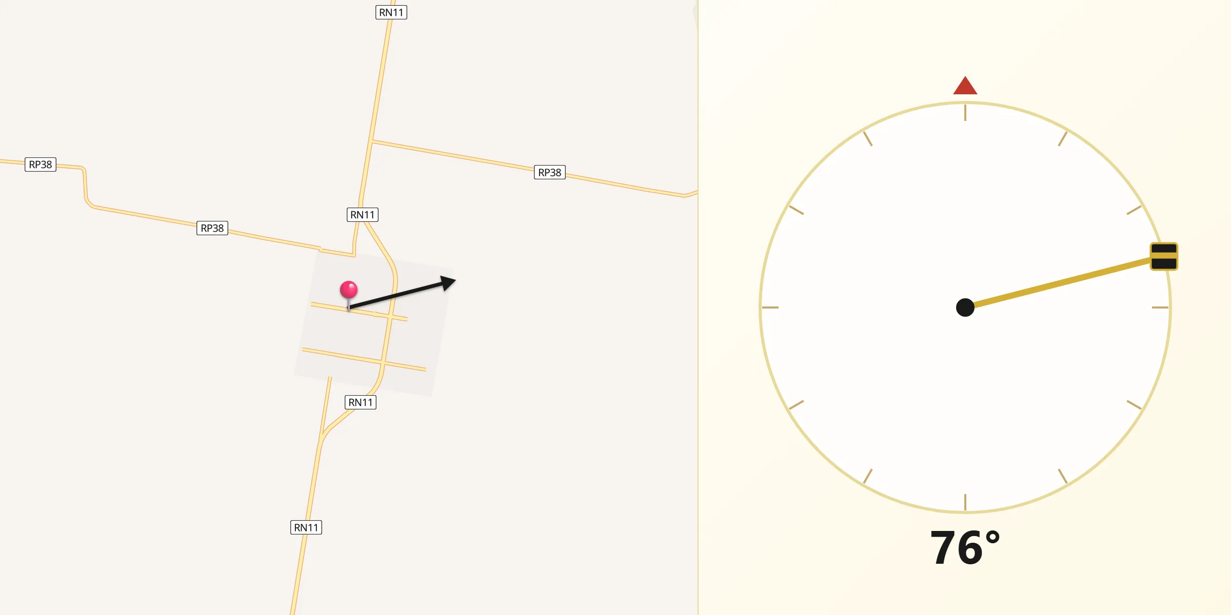 Dirección de la Qibla desde Calchaquí