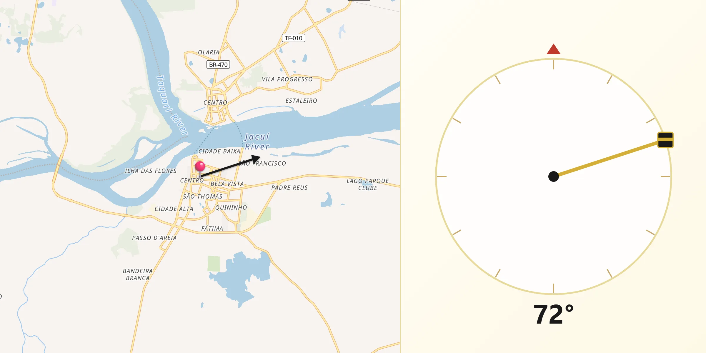 Direção da Qibla a partir de São Jerônimo