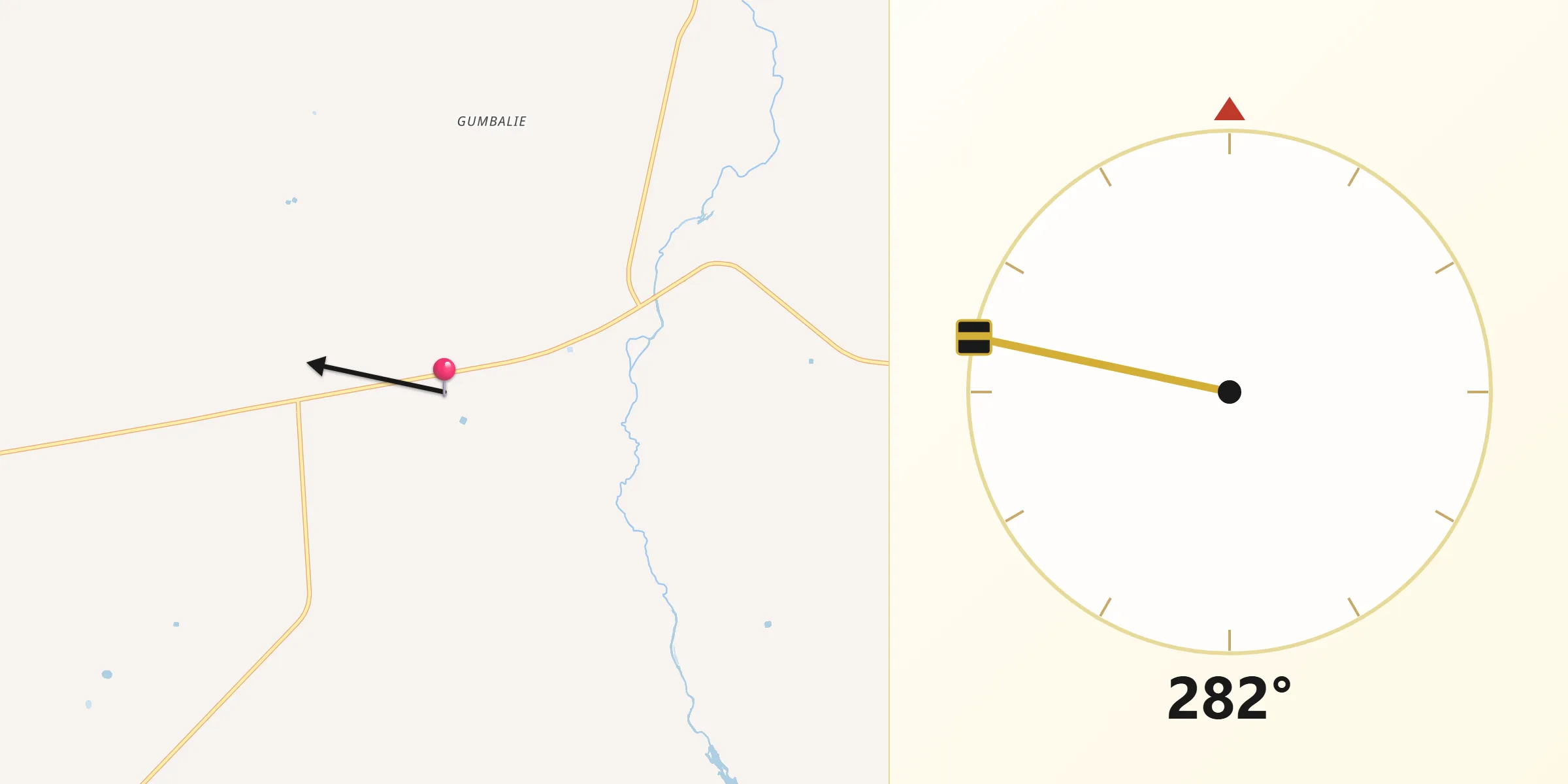 Qibla Direction from Bourke