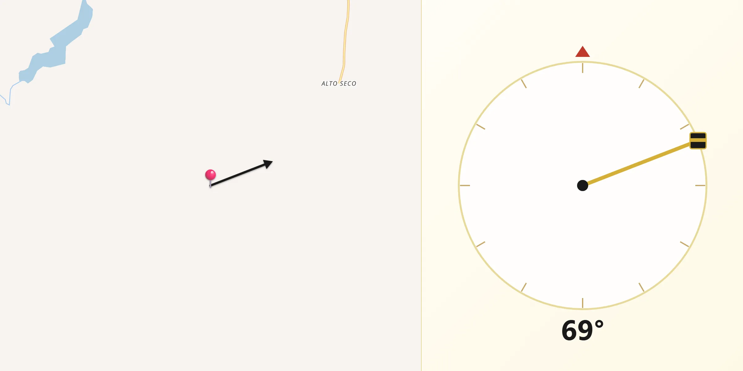 Direção da Qibla a partir de Mojuí Dos Campos