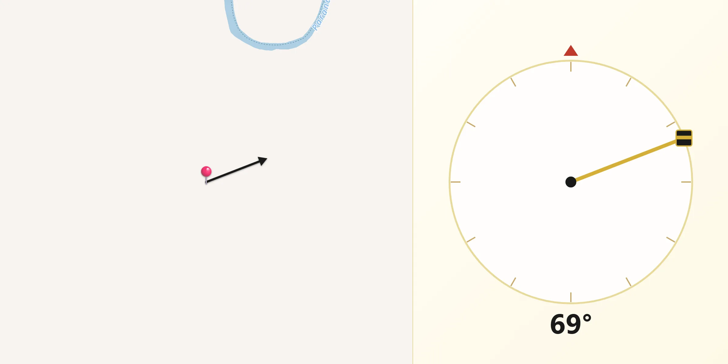 Direção da Qibla a partir de Boa Vista do Ramos