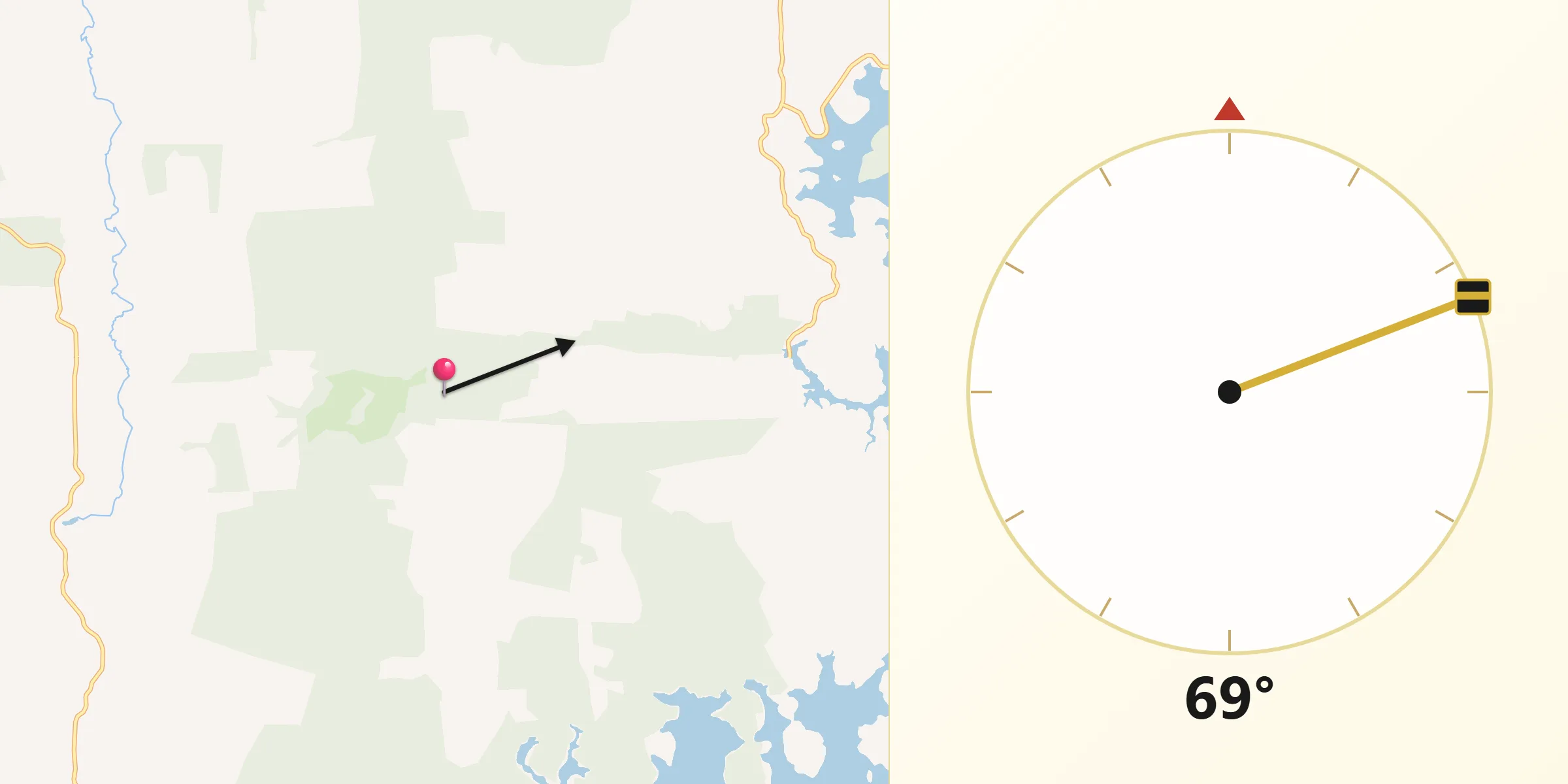 Direção da Qibla a partir de Vitória do Xingu