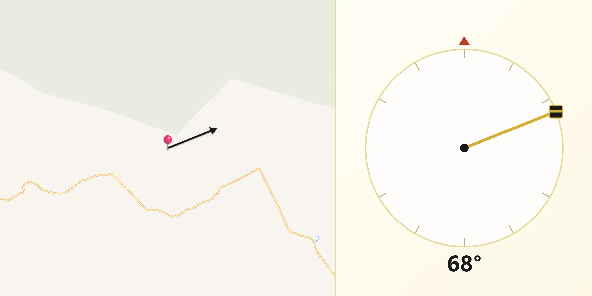 Direção da Qibla a partir de Zé Doca