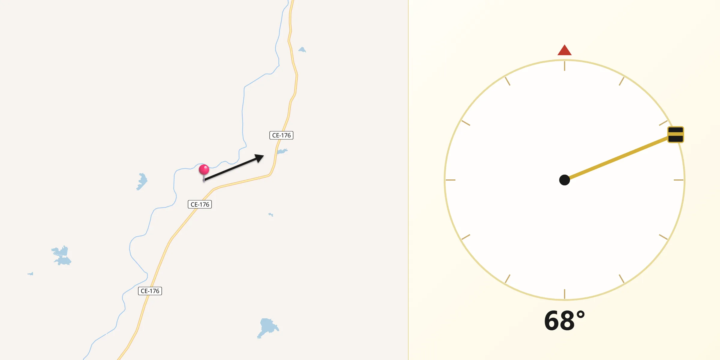 Direção da Qibla a partir de Amontada