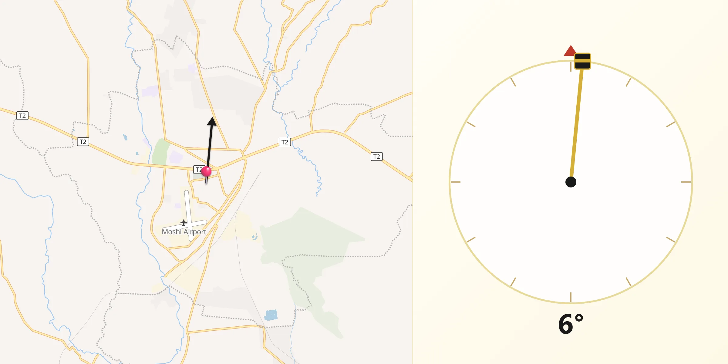 Qibla Direction from Moshi