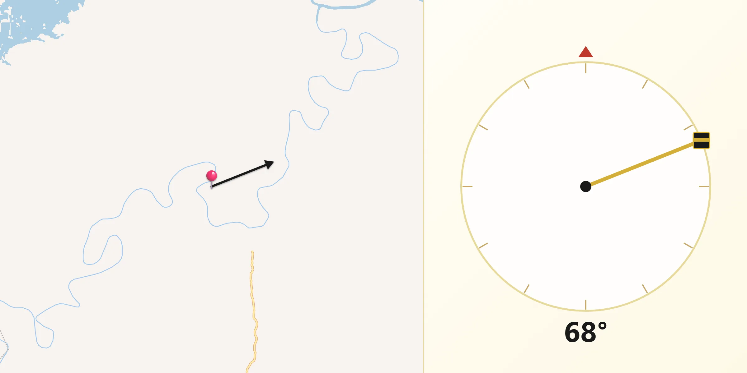 Direção da Qibla a partir de Cajari