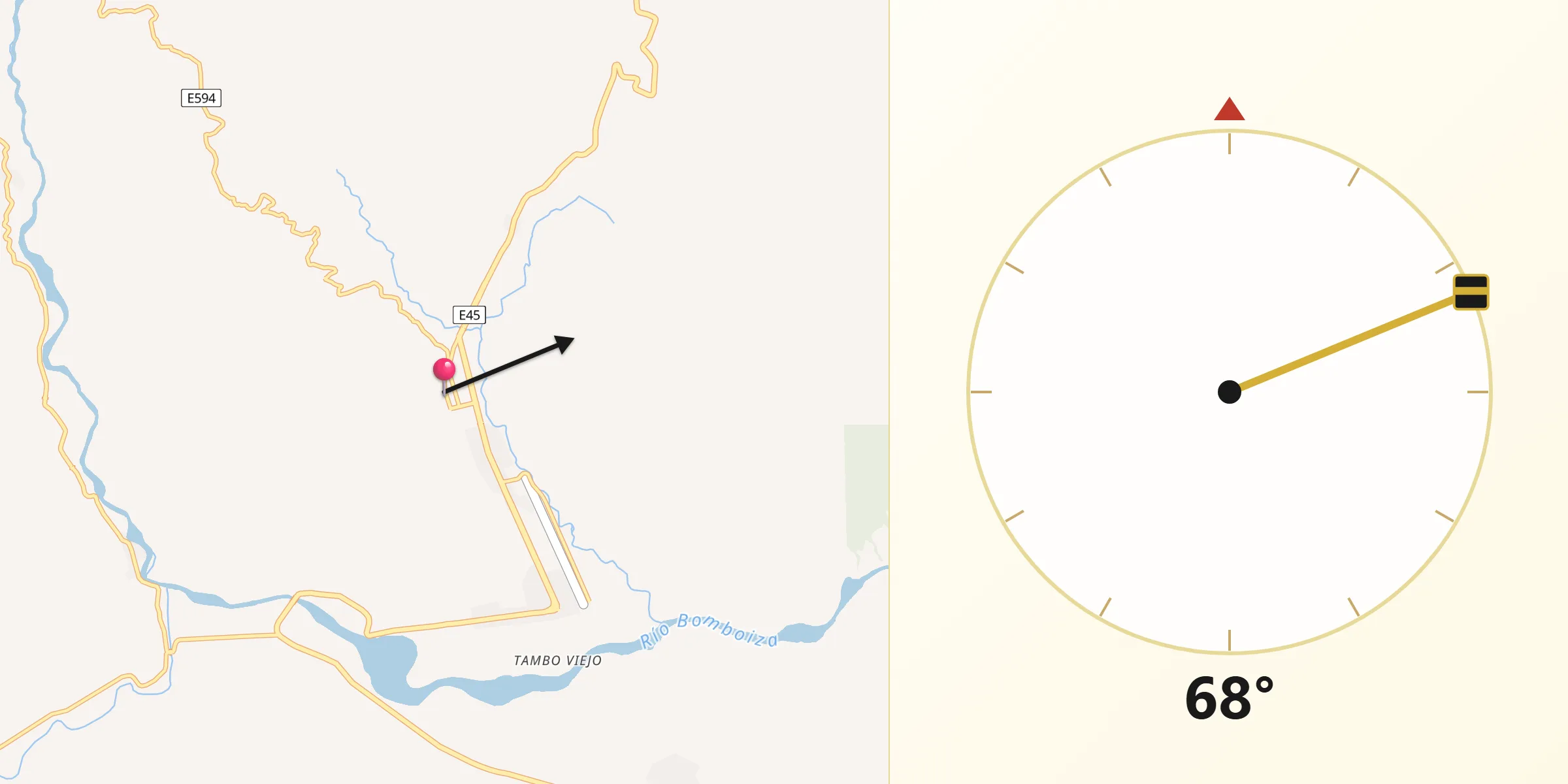 Dirección de la Qibla desde Gualaquiza