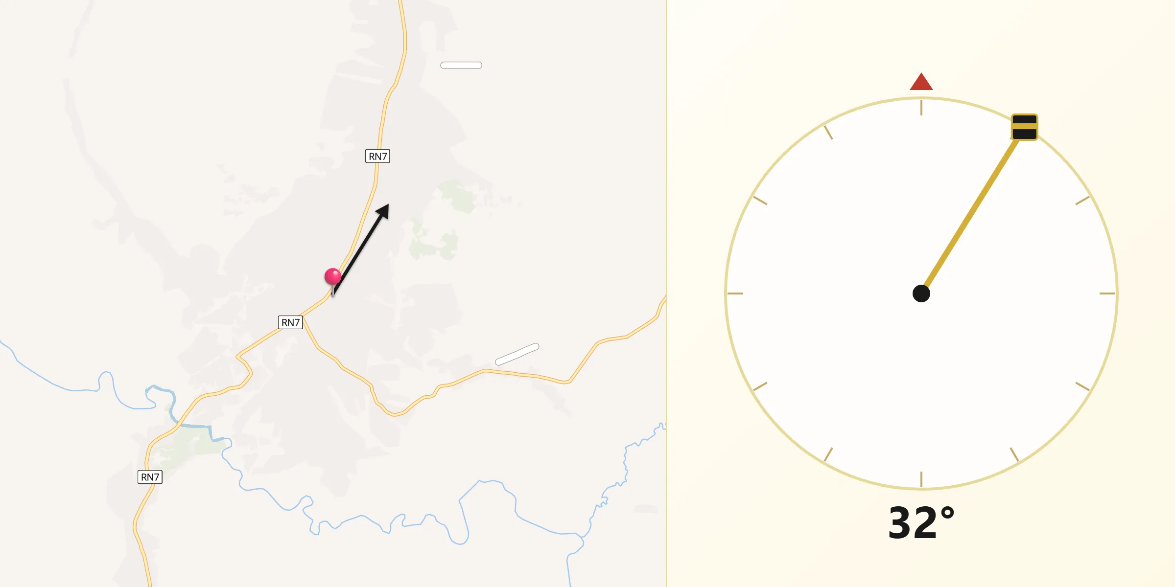 Direction vers la Qibla depuis Lodja