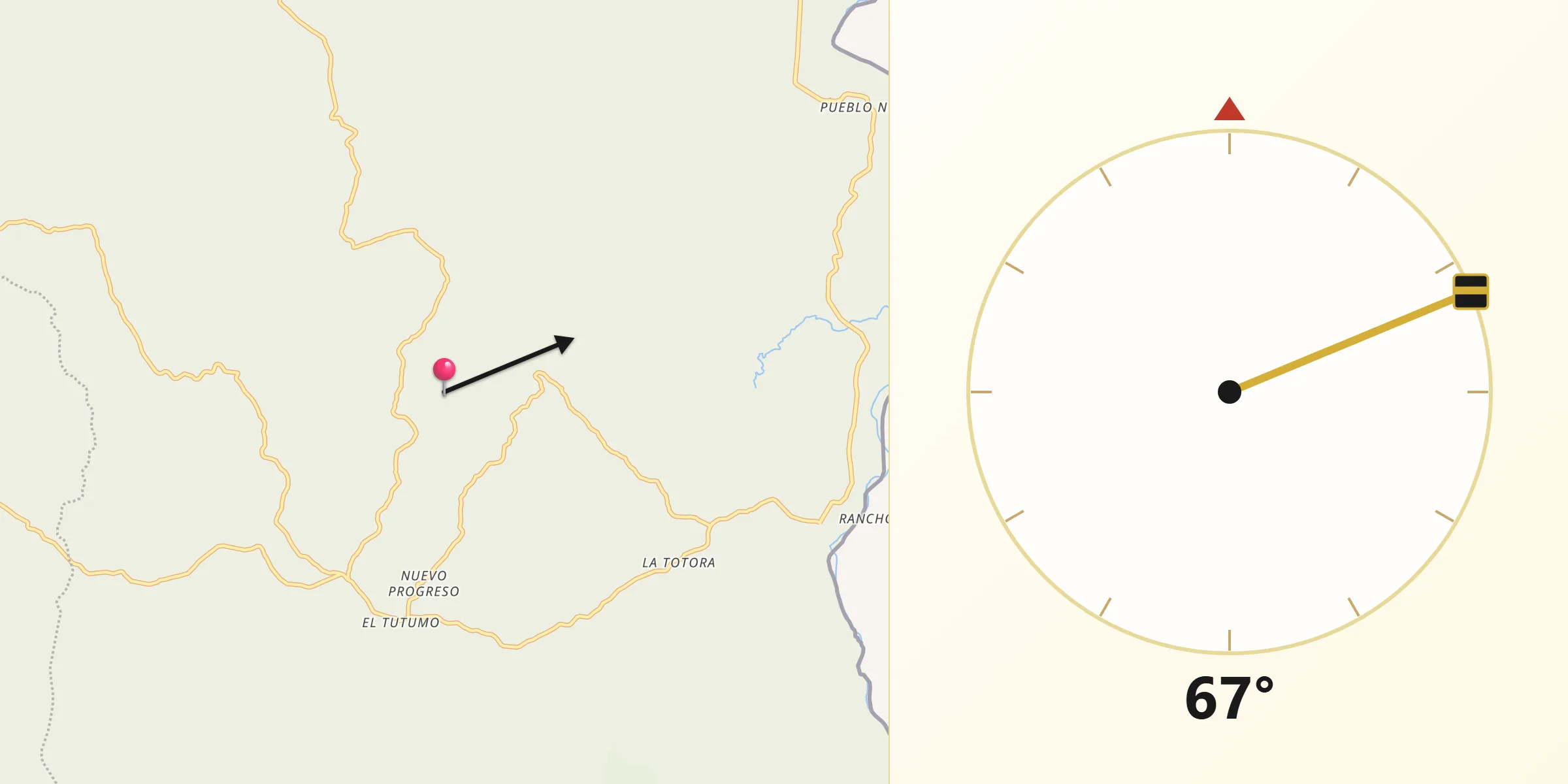Dirección de la Qibla desde Provincia de Zarumilla