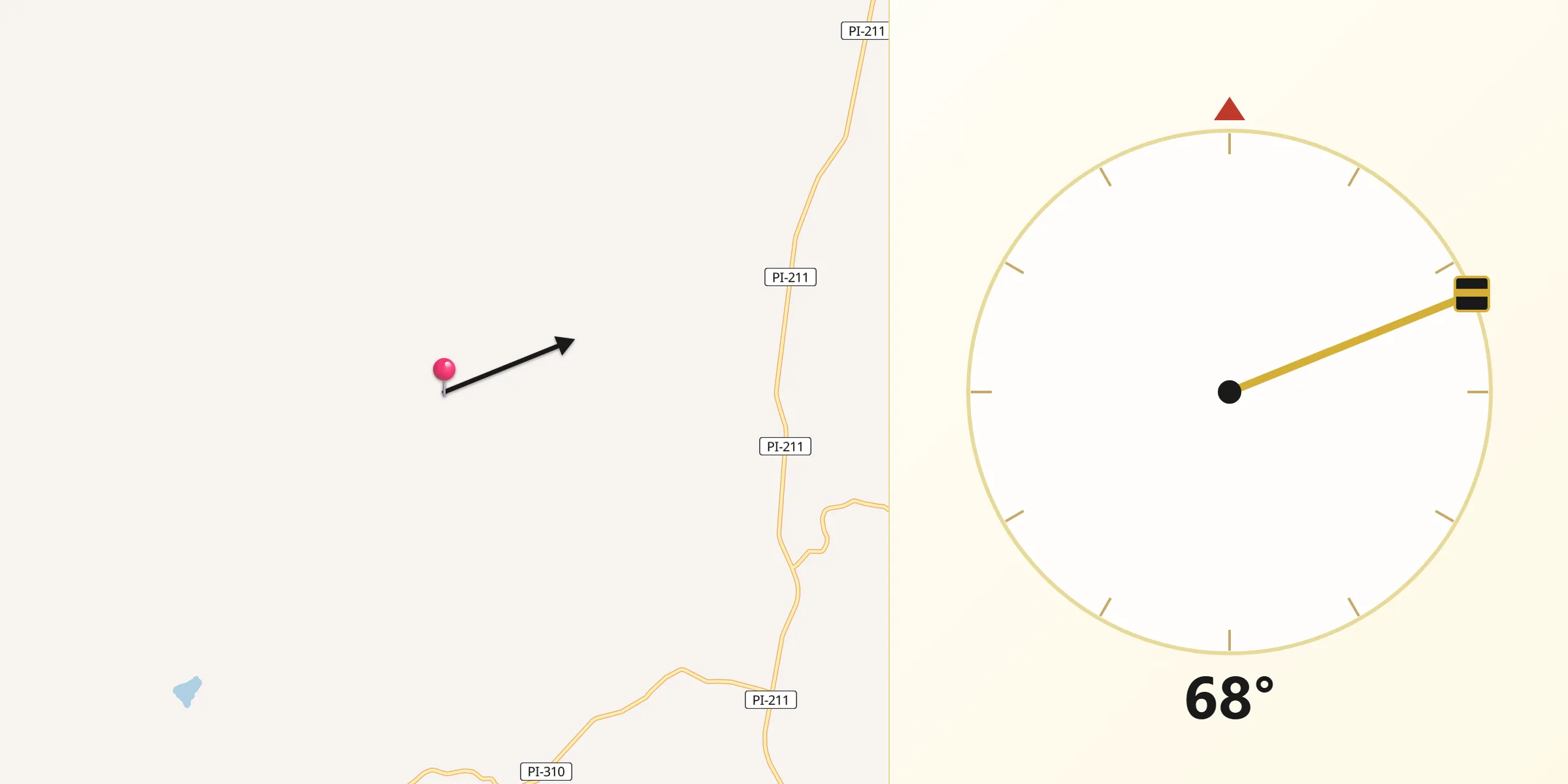 Direção da Qibla a partir de Morro do Chapéu do Piauí