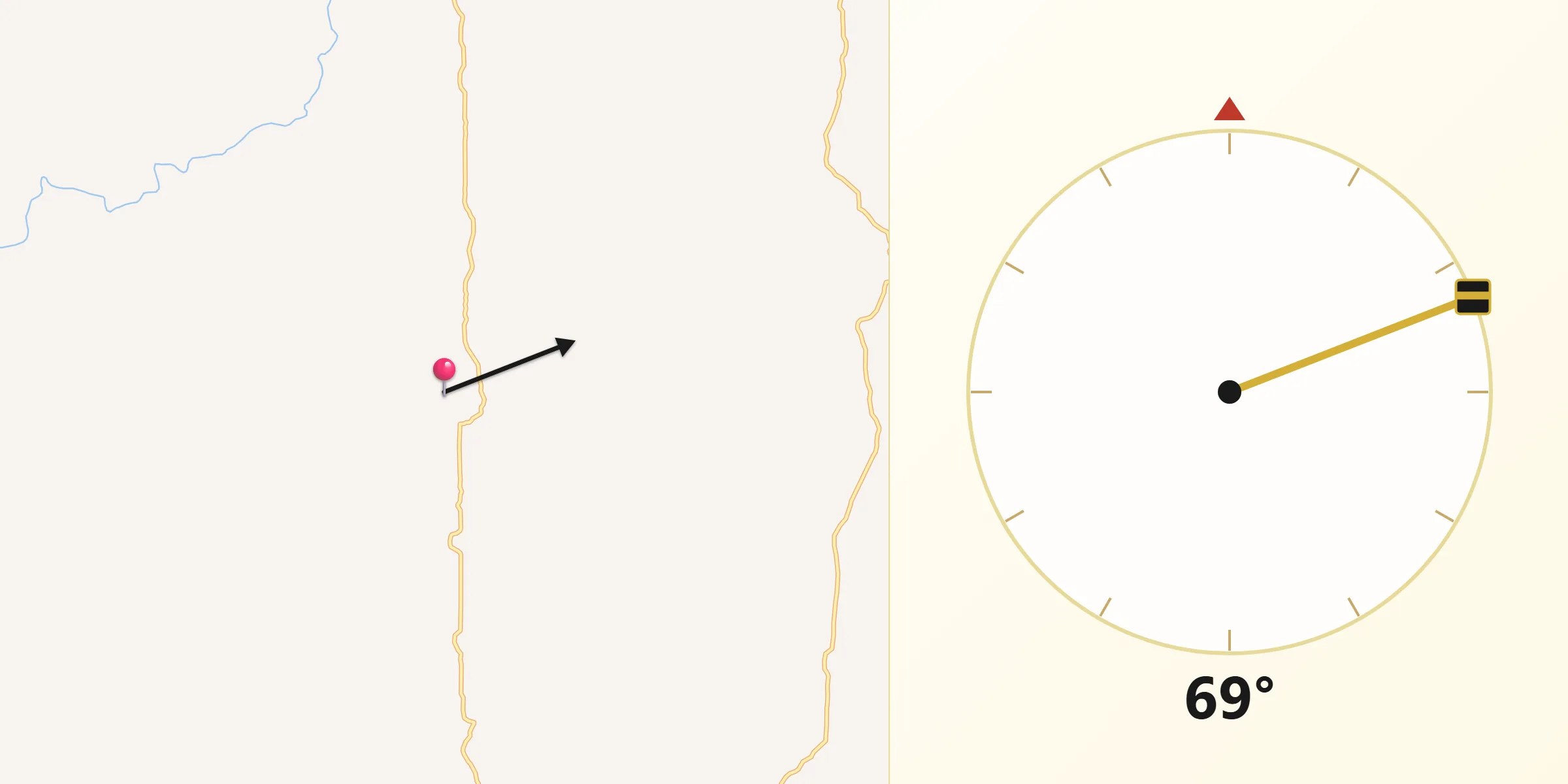 Direção da Qibla a partir de Pacajá