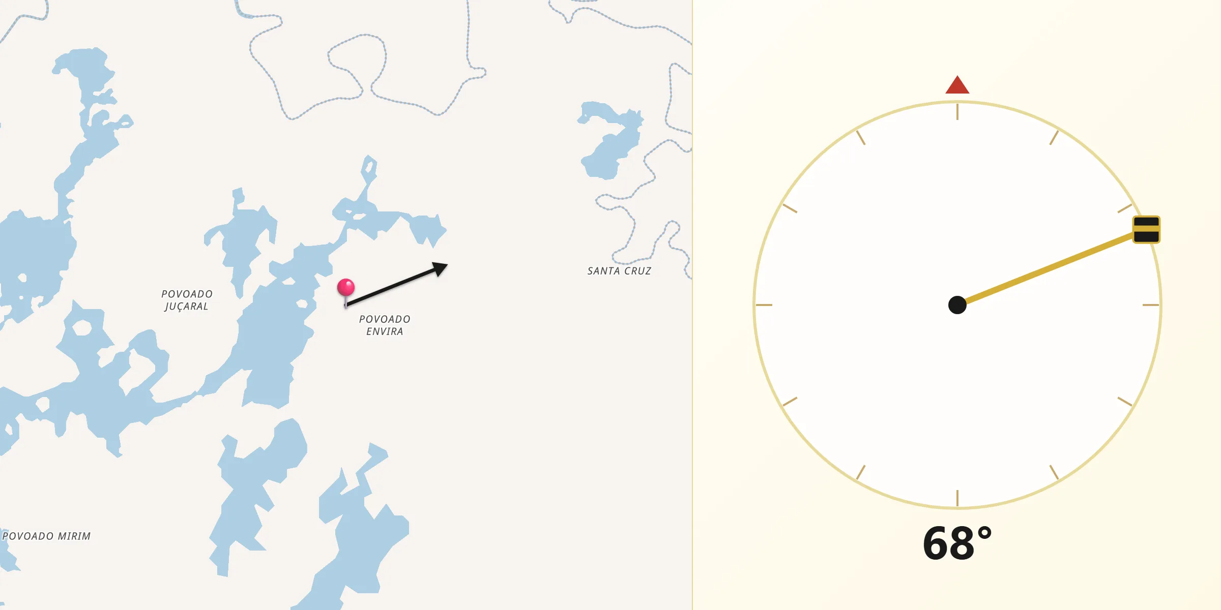 Direção da Qibla a partir de Conceição do Lago-Açu