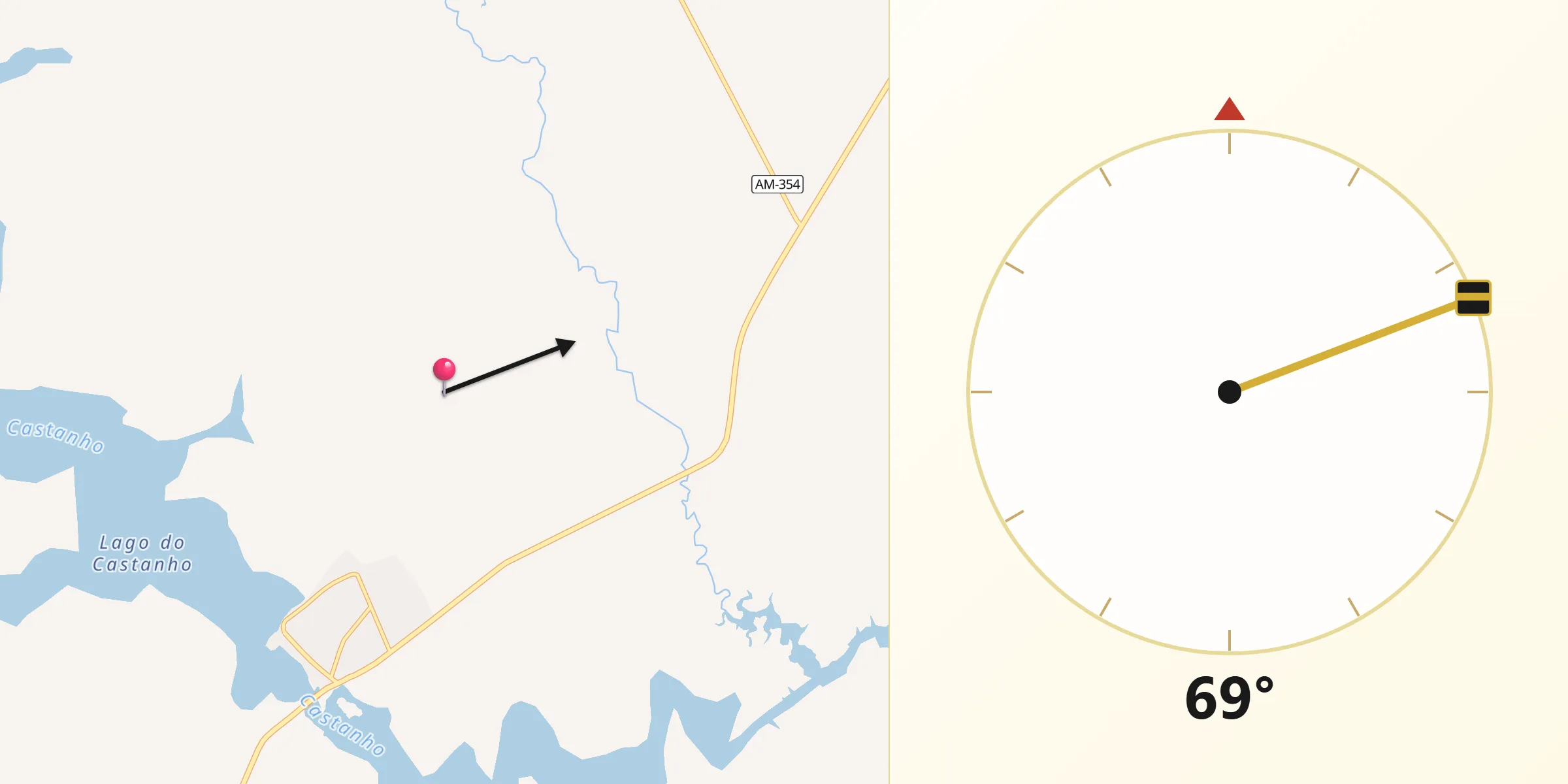 Direção da Qibla a partir de Careiro