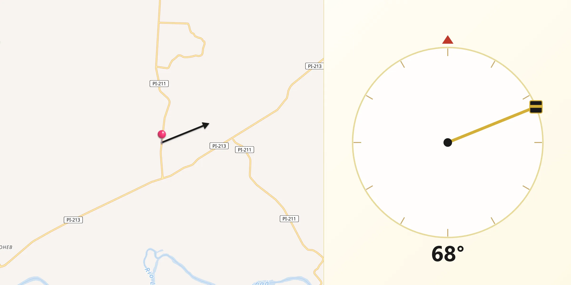 Direção da Qibla a partir de Esperantina