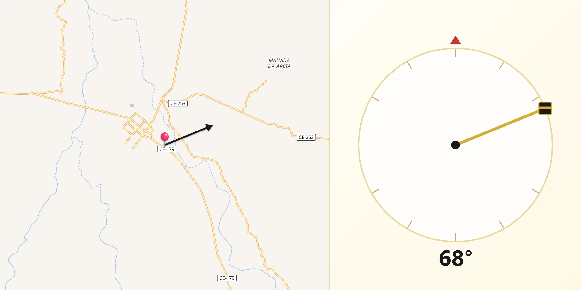 Direção da Qibla a partir de Groaíras