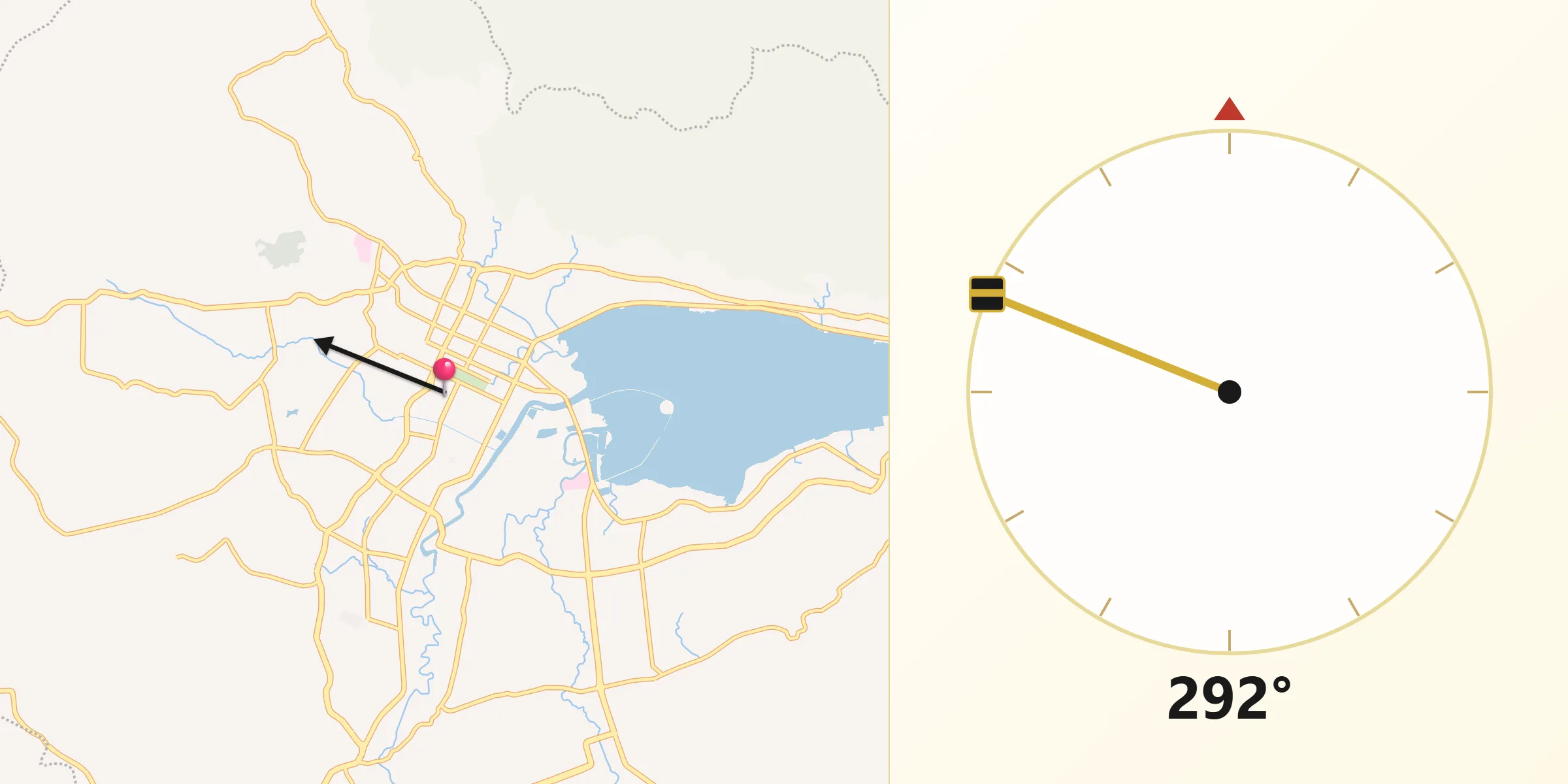 Direction vers la Qibla depuis Kendari