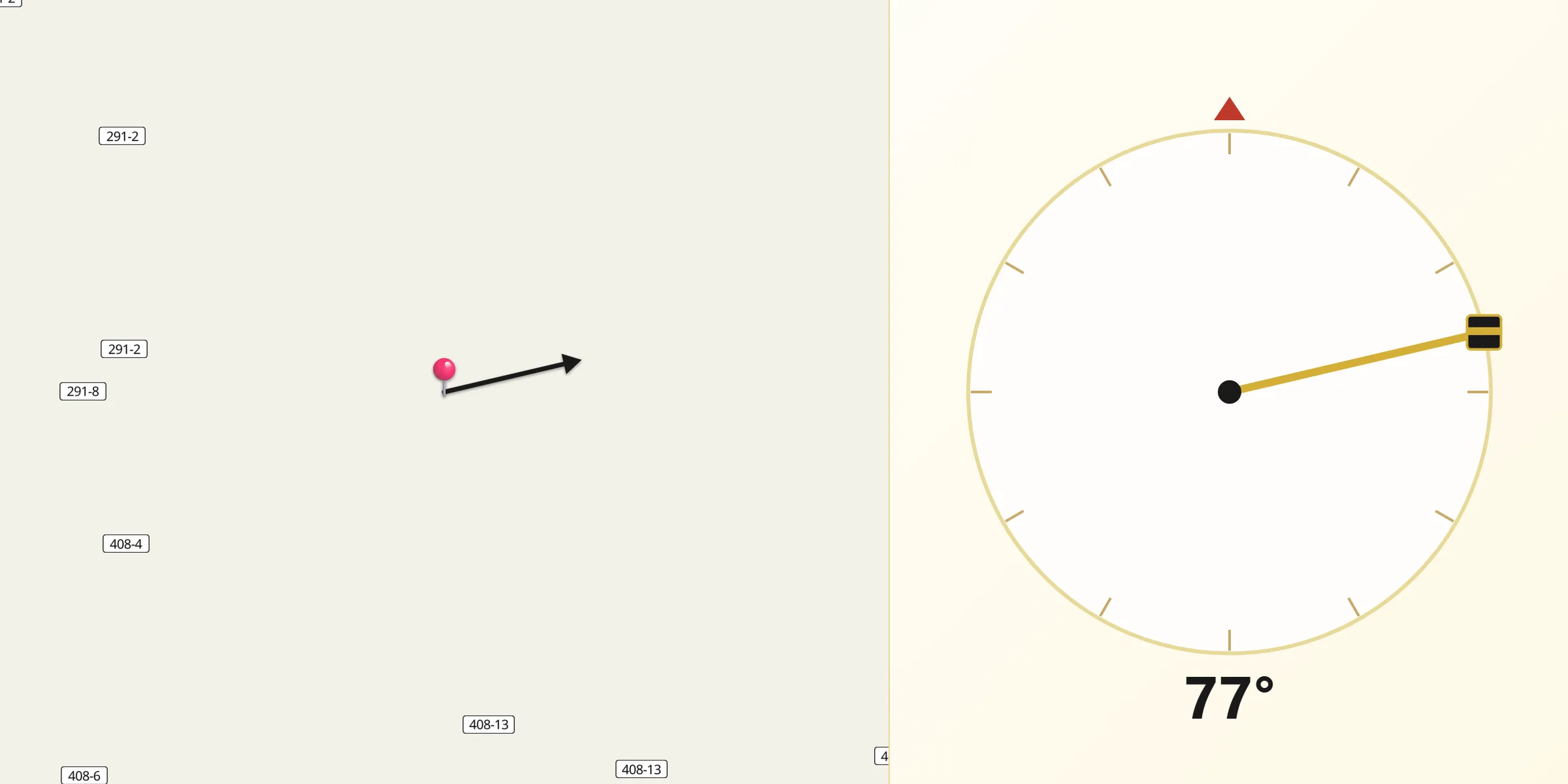 Dirección de la Qibla desde Departamento de Río Seco