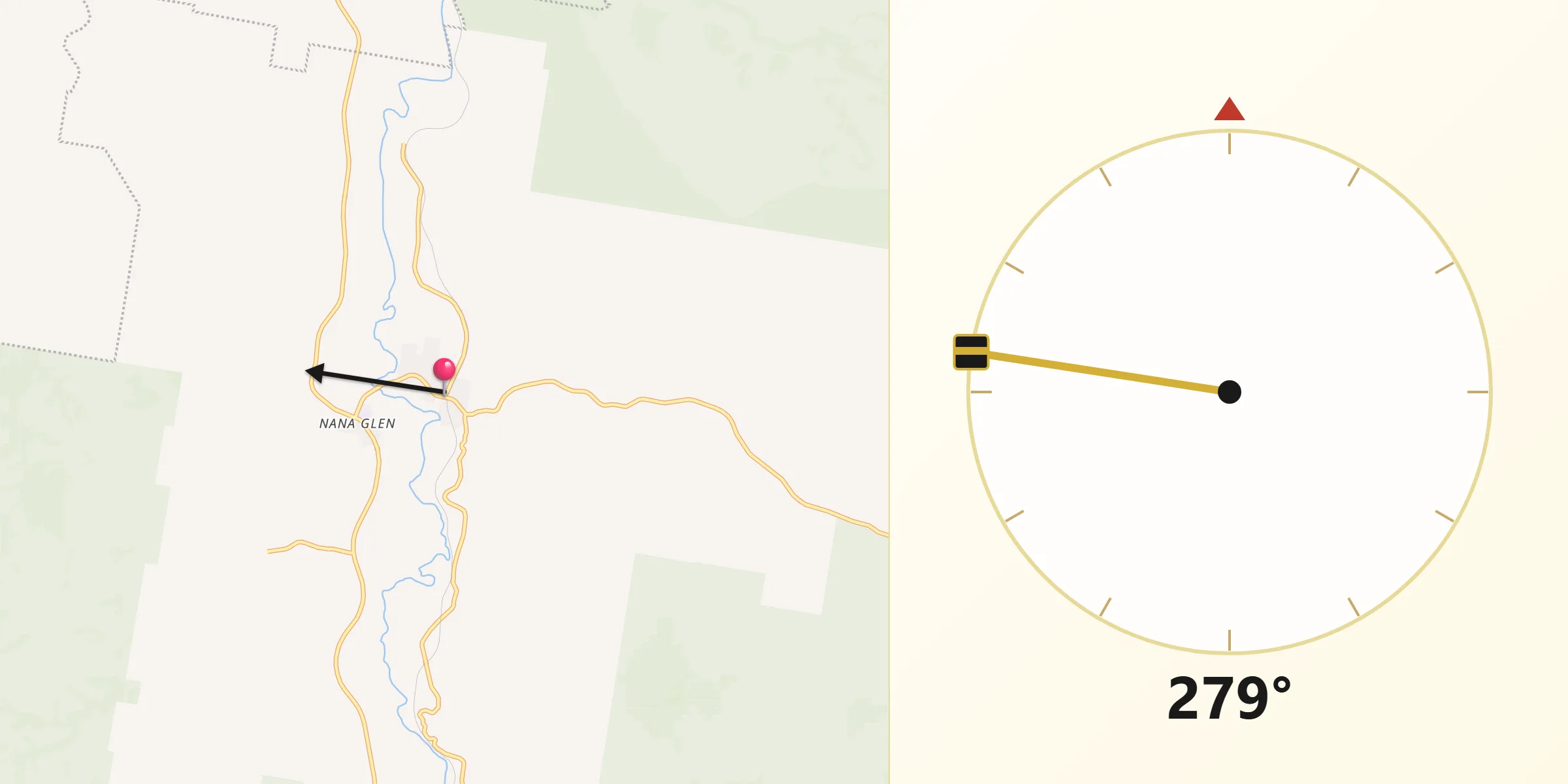 Qibla Direction from Nana Glen