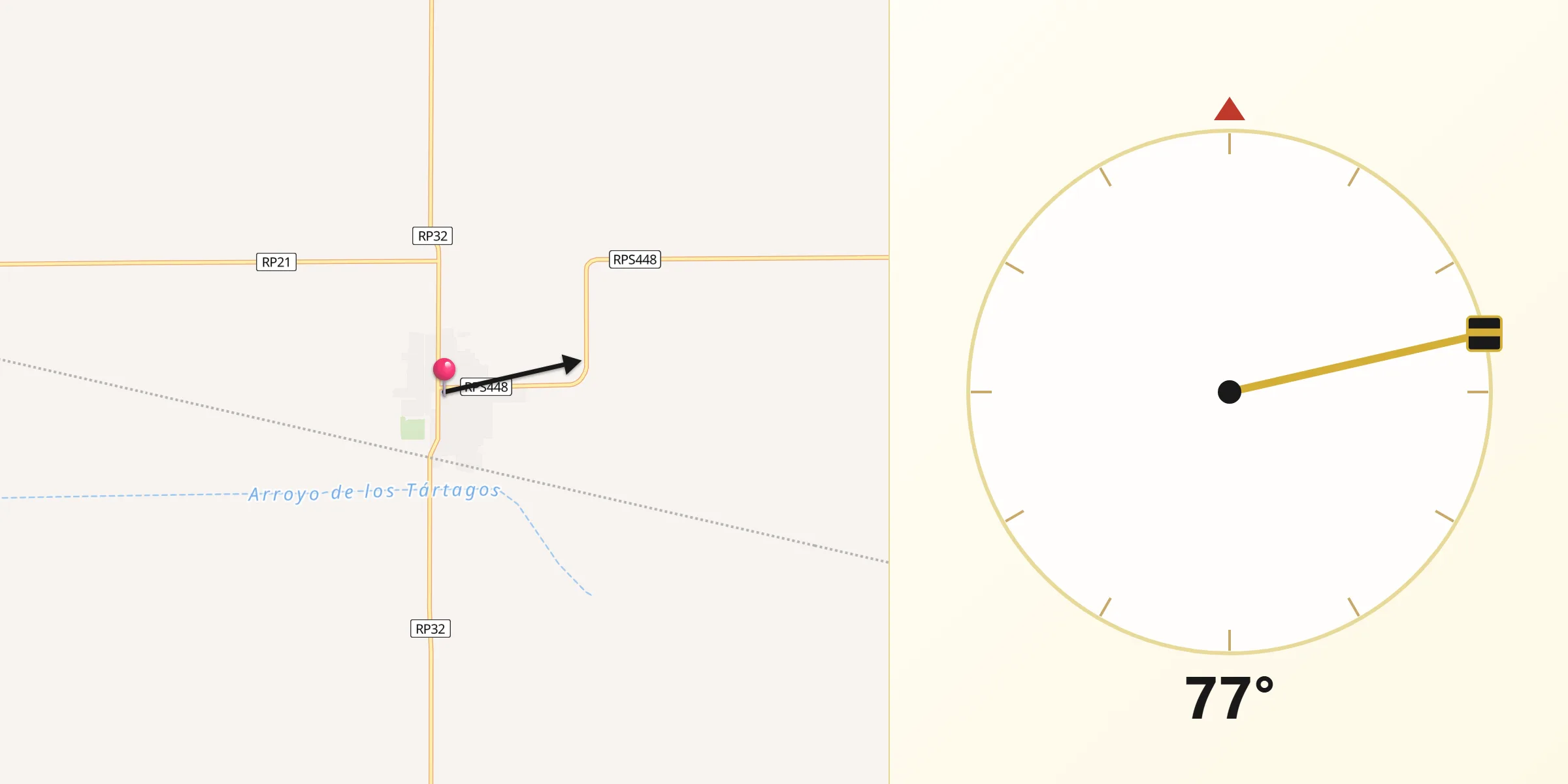 Dirección de la Qibla desde Sebastián Elcano
