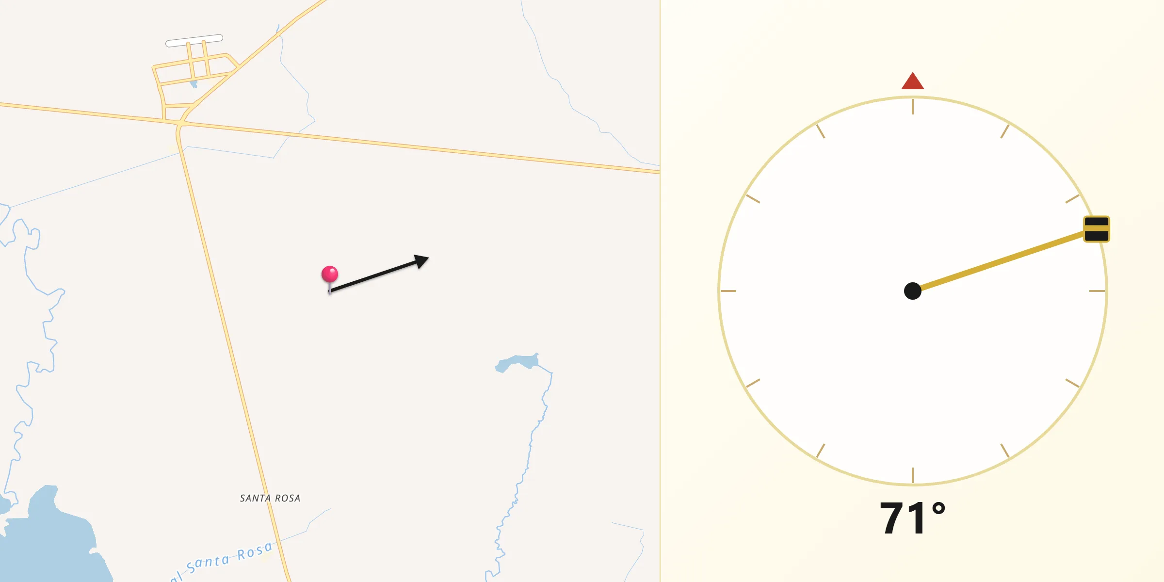Direção da Qibla a partir de Capivari do Sul