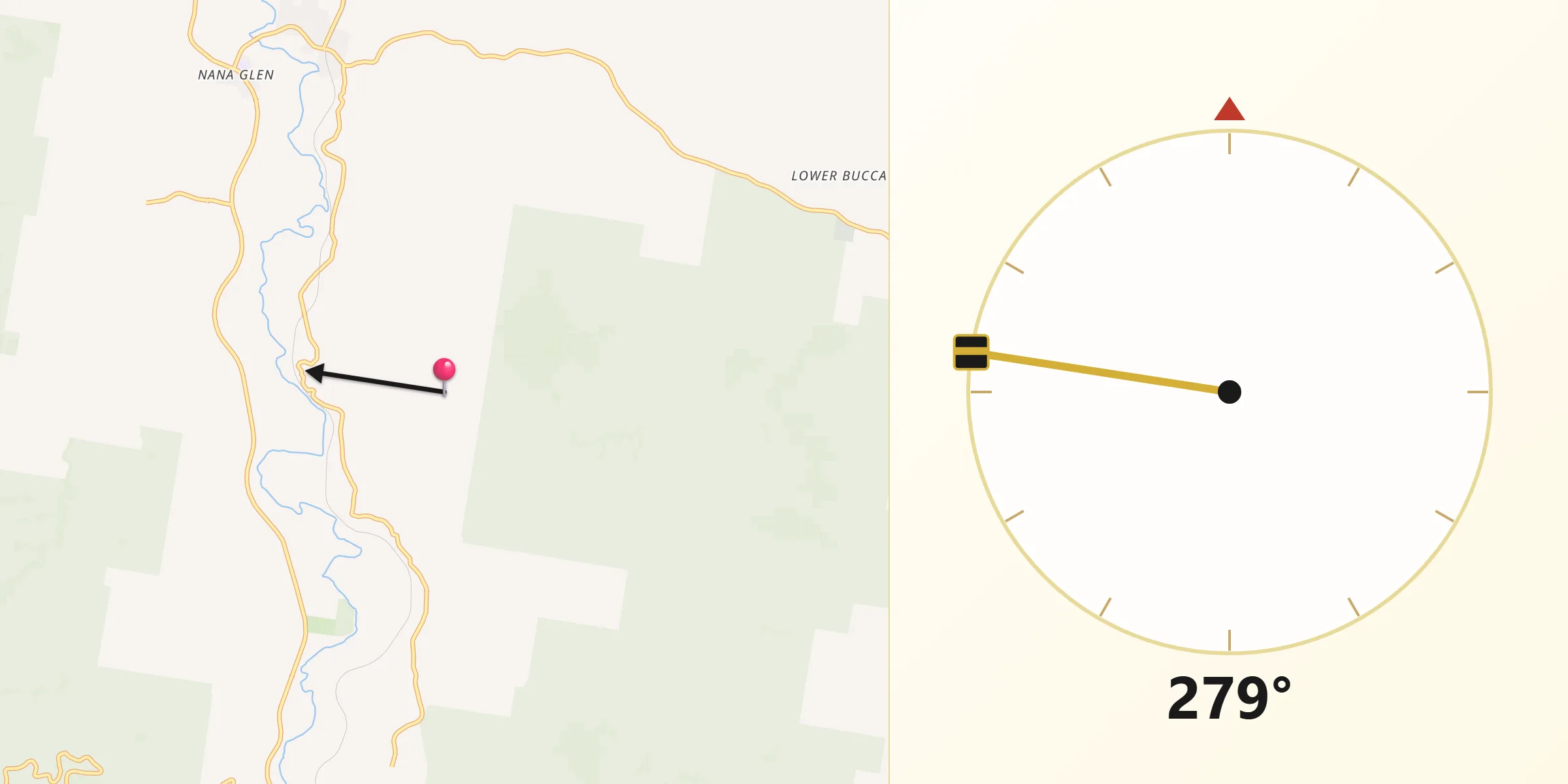 Qibla Direction from Coffs Harbour