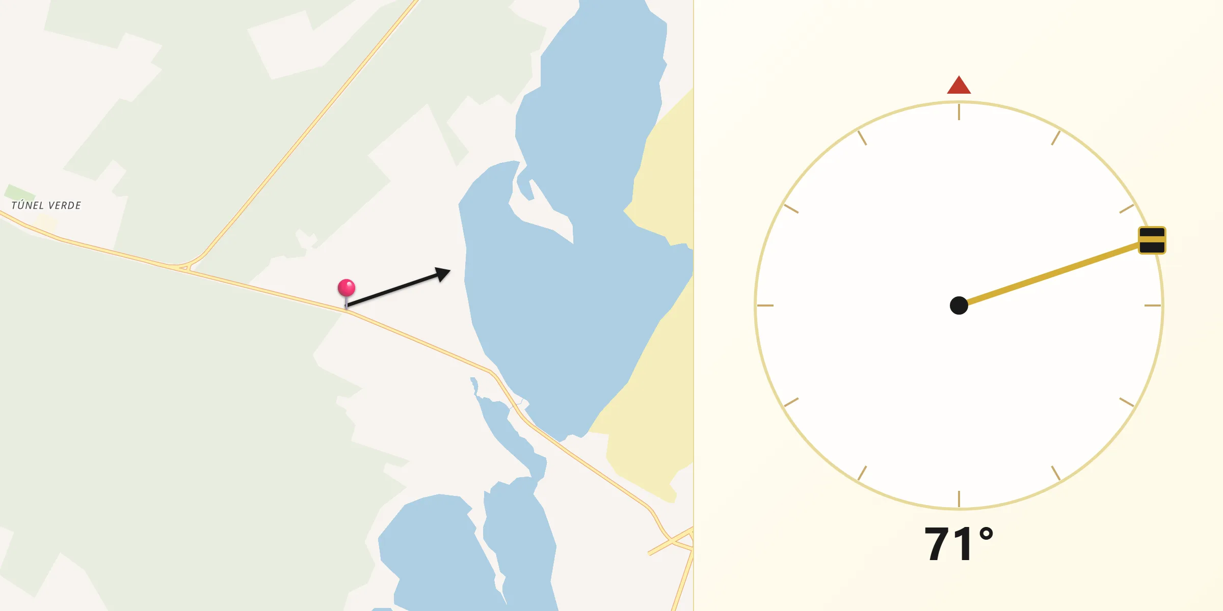 Direção da Qibla a partir de Balneário Pinhal