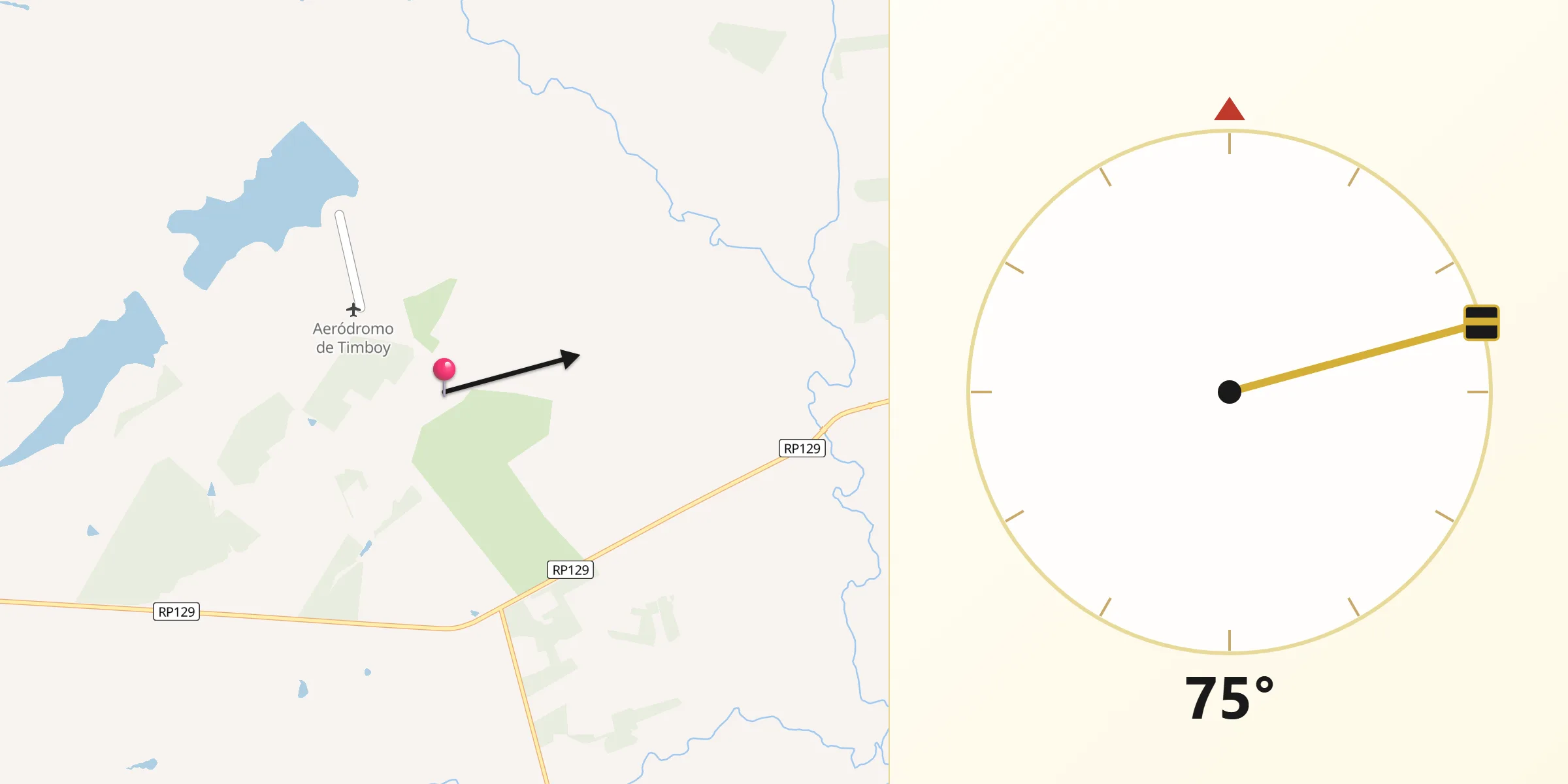 Dirección de la Qibla desde Departamento de Monte Caseros
