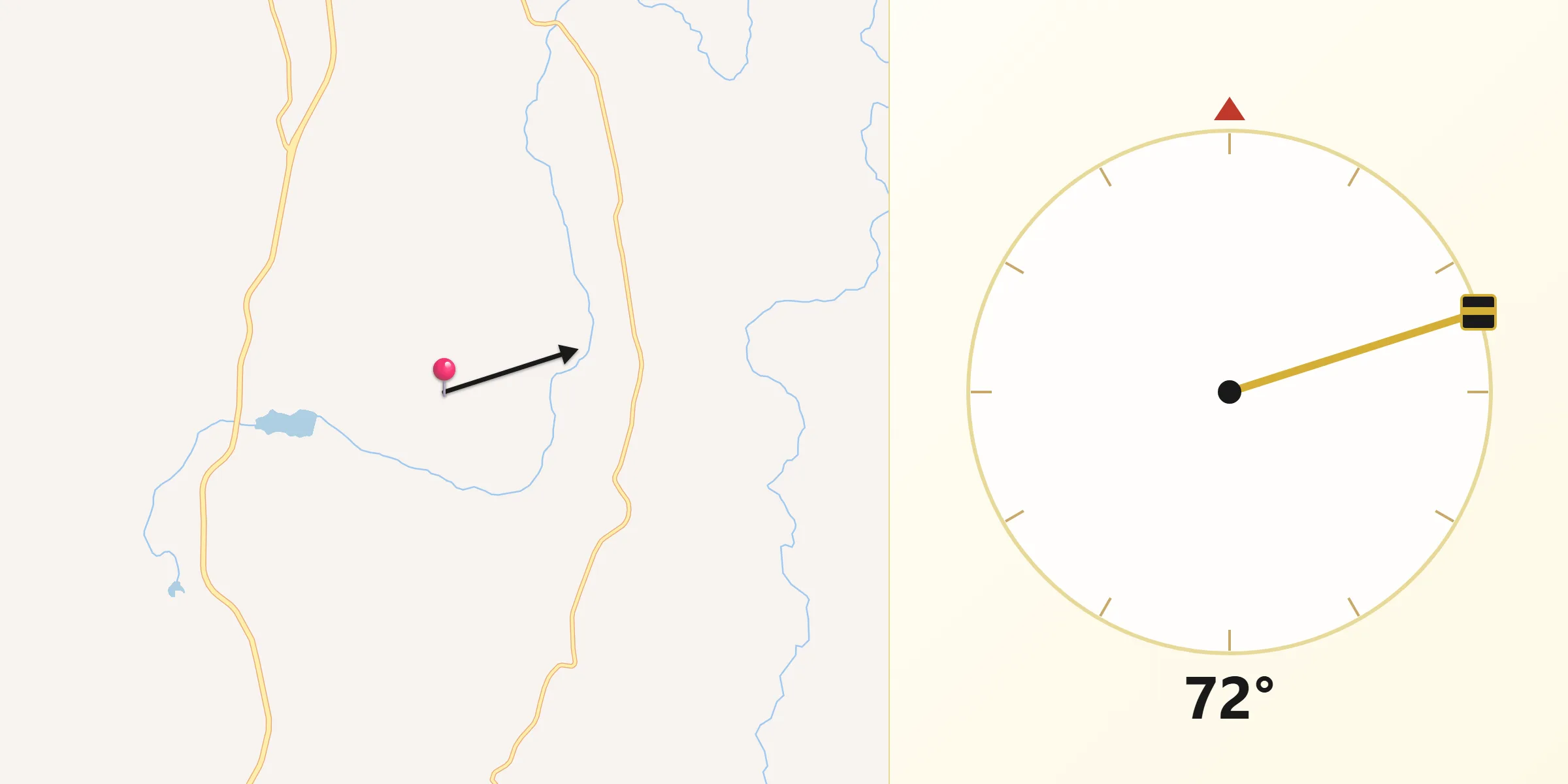 Direção da Qibla a partir de Pantano Grande