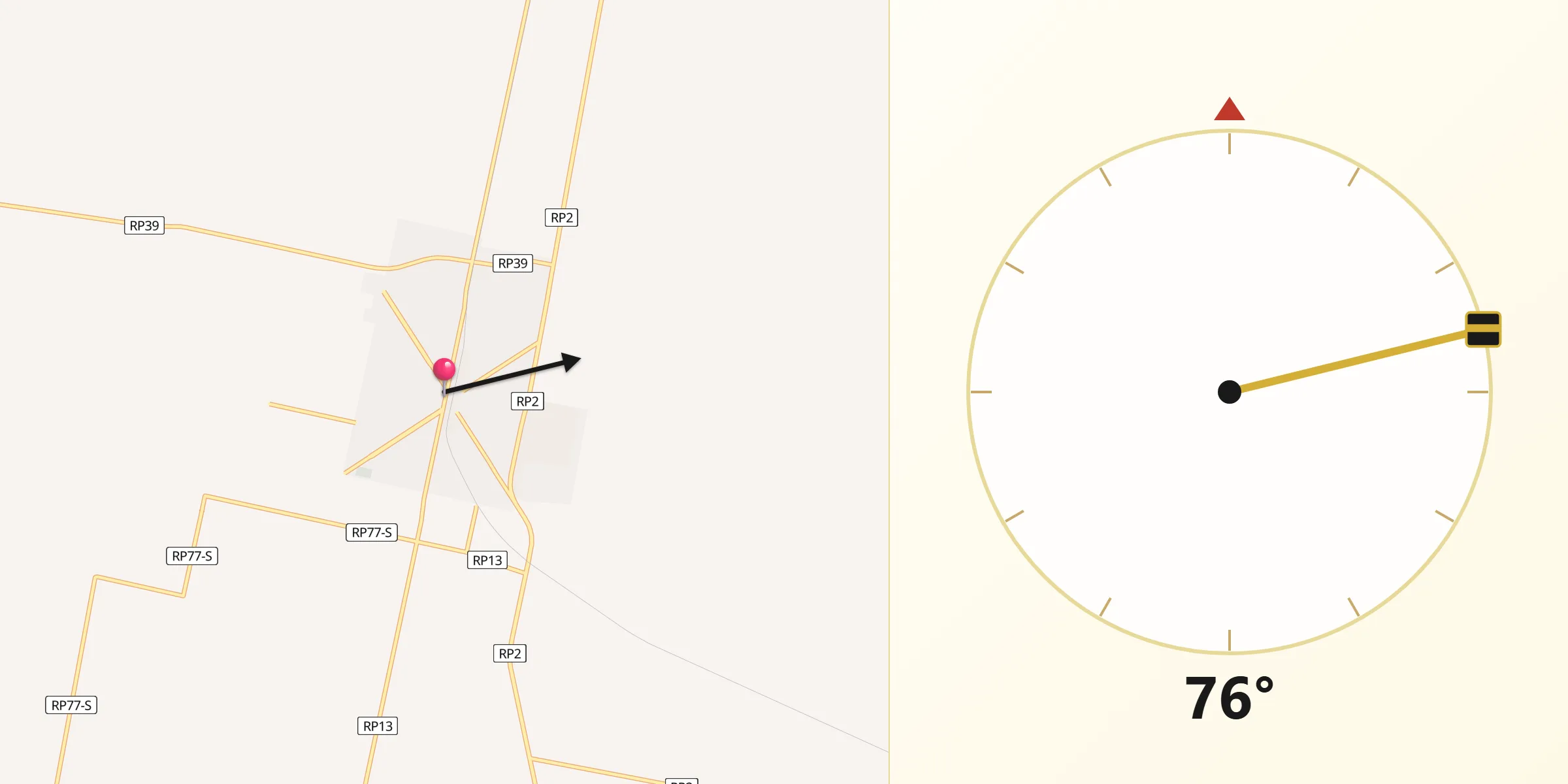 Dirección de la Qibla desde San Cristóbal