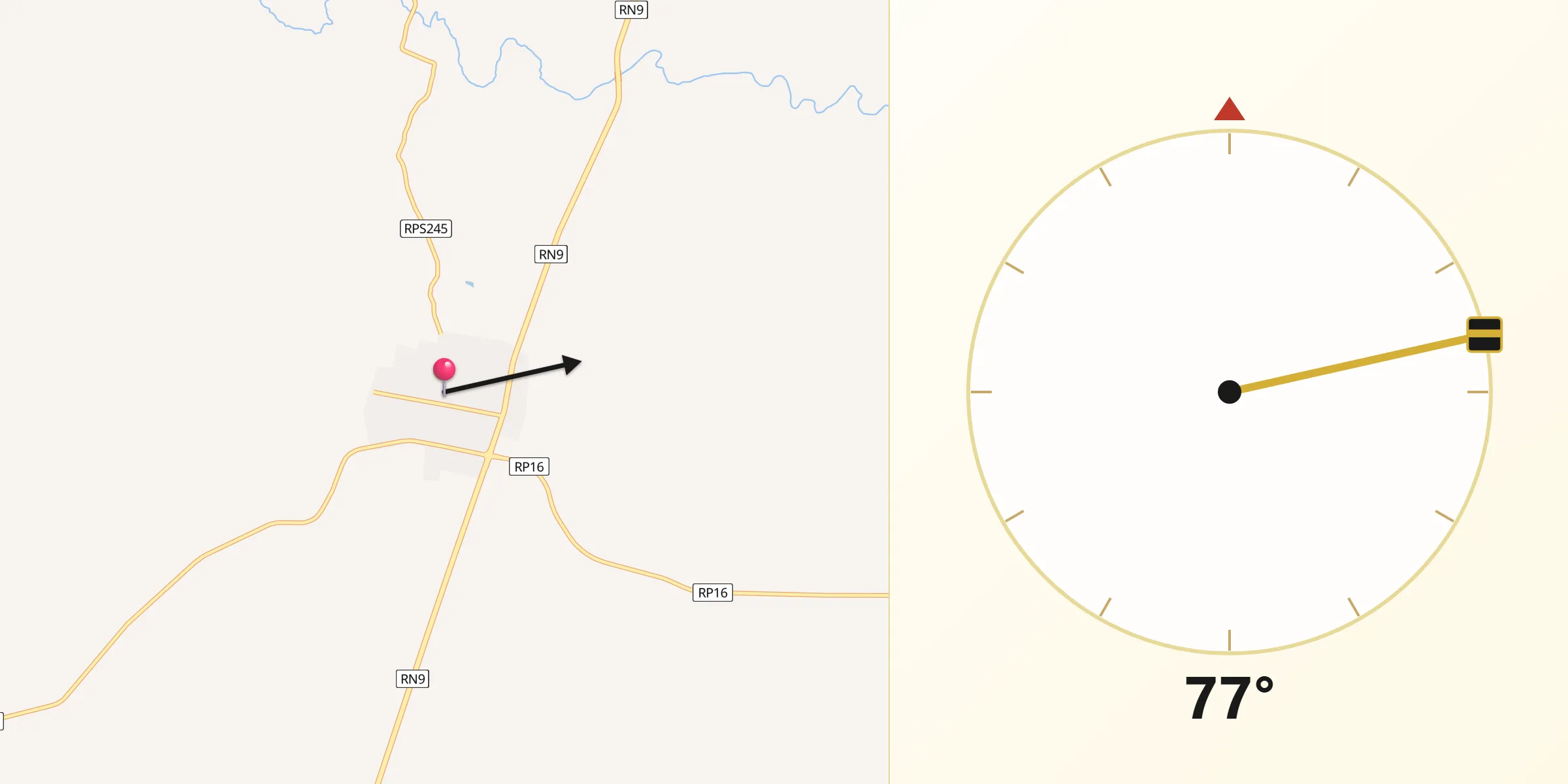 Dirección de la Qibla desde San José de la Dormida