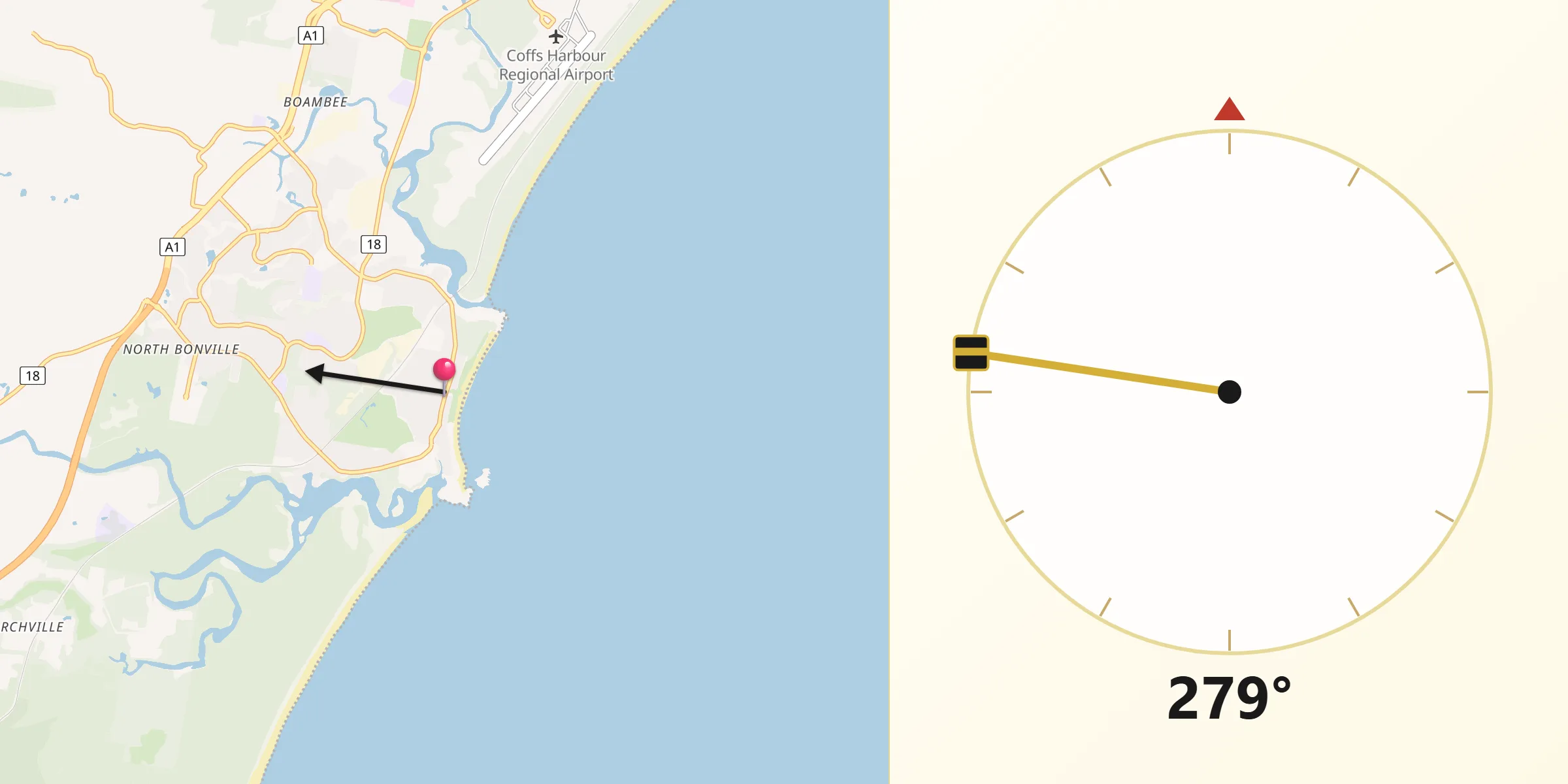 Qibla Direction from Sawtell