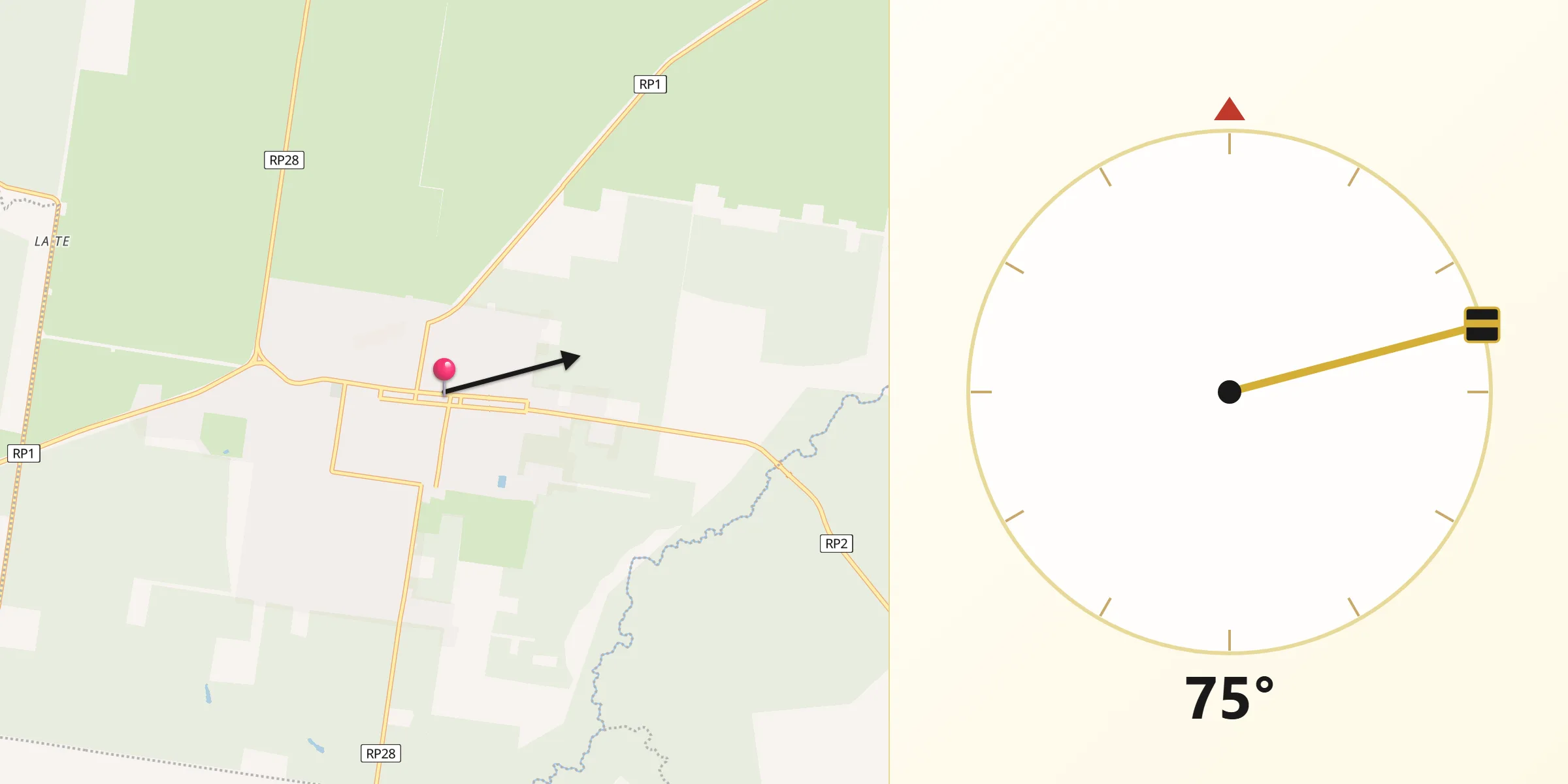 Dirección de la Qibla desde San José de Feliciano