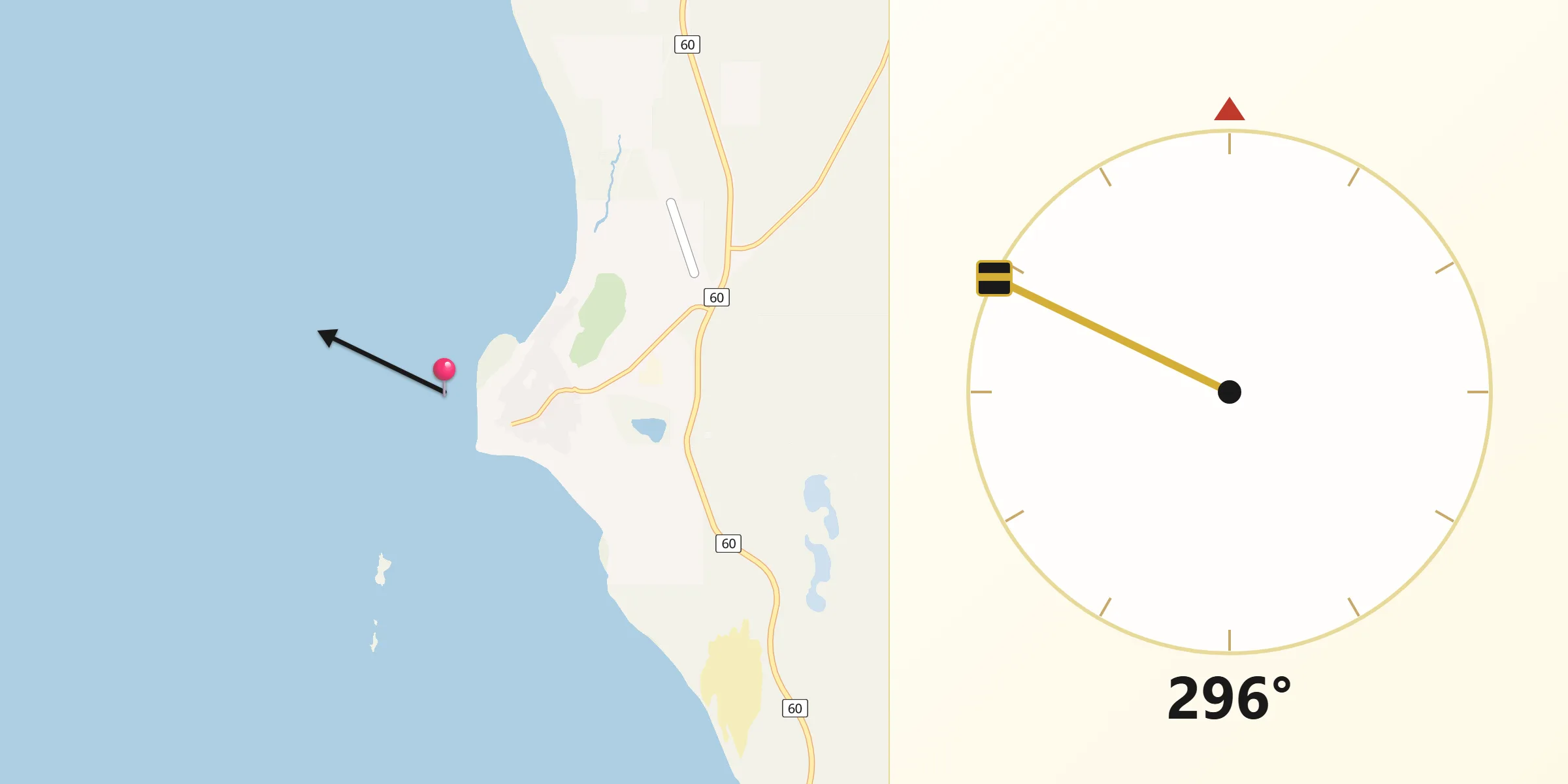 Qibla Direction from Cervantes